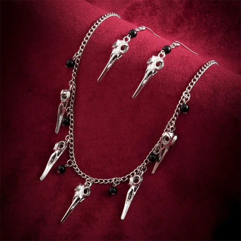Jewelry Raven Skull Chokers Necklaces Size ONE SIZE - 3 Thumbnail