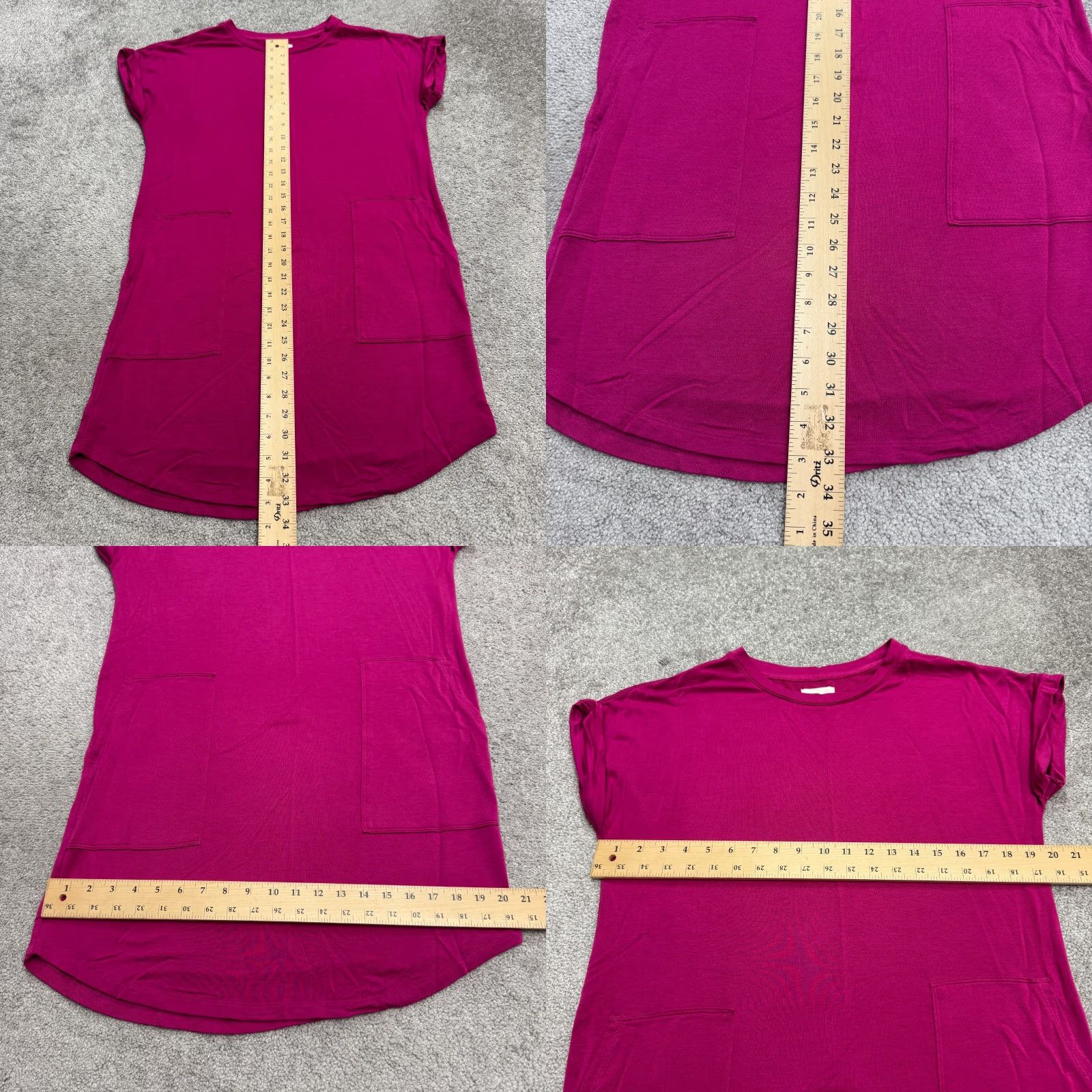 Lou & Grey Lou & Grey T-Shirt Dress Womens Small Magenta Short Sleeve Pockets Knit Casual Everyday 90s? Classic Cabana Pink Brand: Lou & Grey Size S / US 4 / IT 40 - 8 Thumbnail