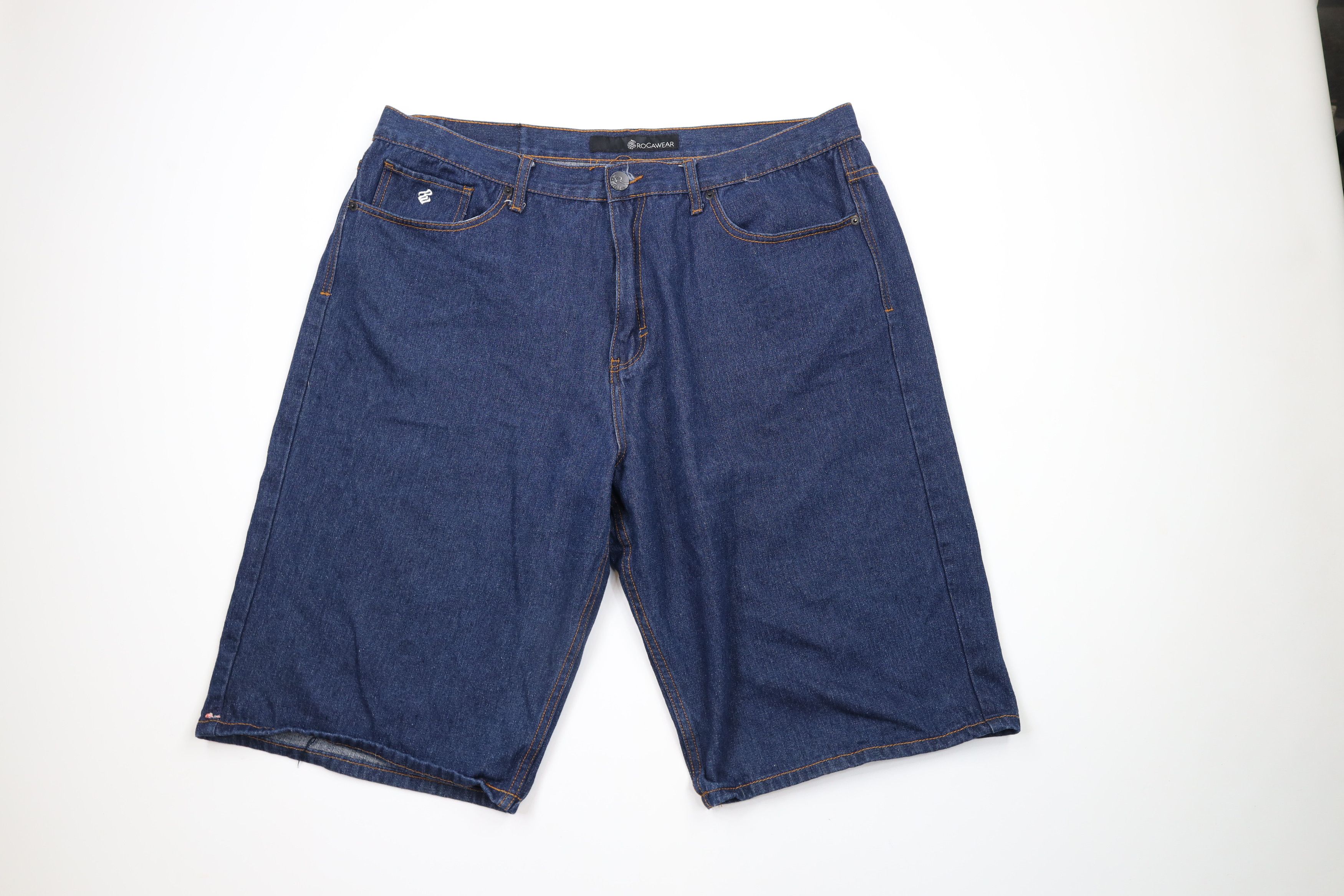 Rocawear × Vintage Vintage Rocawear Relaxed Fit Hip Hop Denim Jean Shorts Blue Size US 40 / EU 56 - 1 Thumbnail