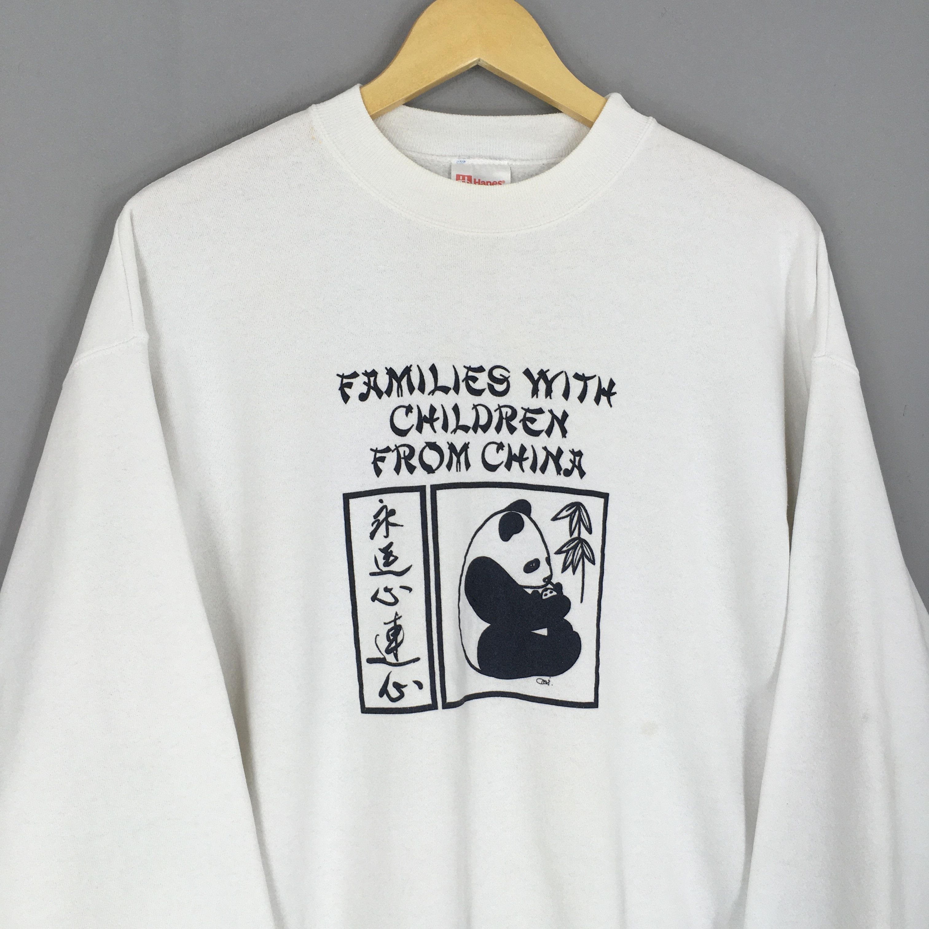 Hanes Vintage 90s Giant Panda Wildlife Sweatshirt Large Size US L / EU 52-54 / 3 - 4 Thumbnail