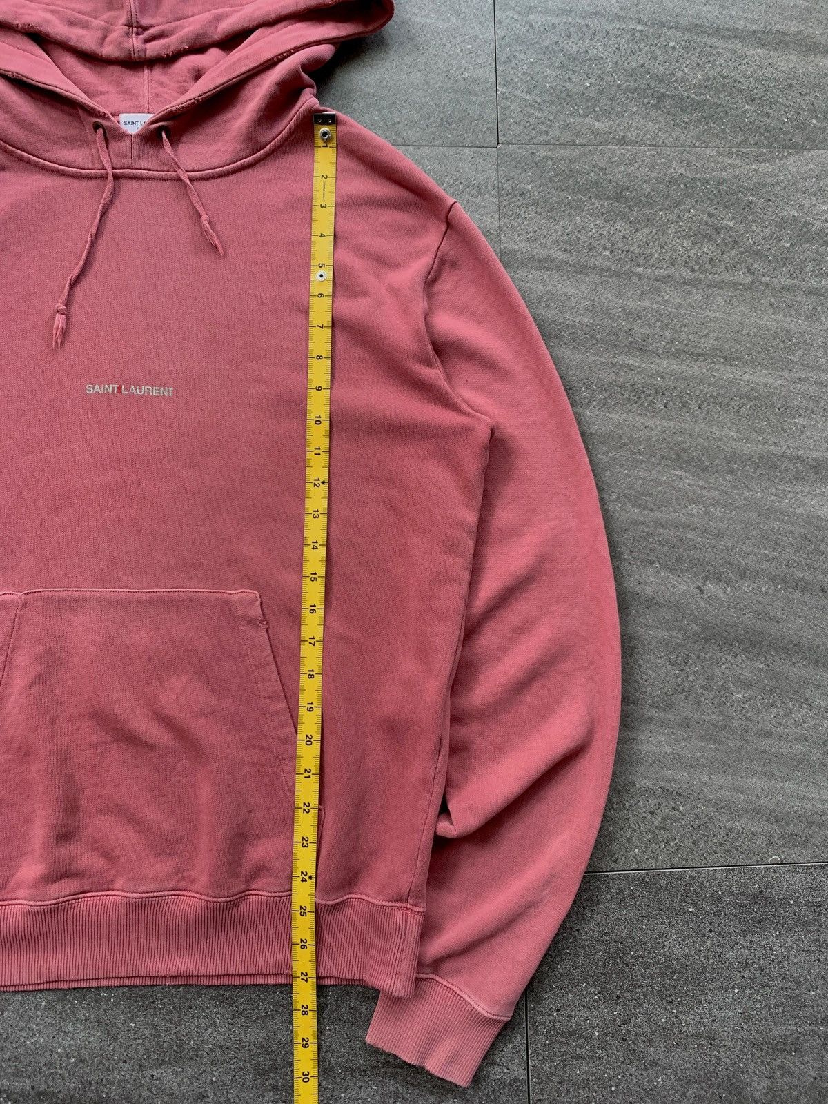 Saint Laurent Paris FREE TAX! Distressed Logo Hoodie by Hedi Slimane Size US S / EU 44-46 / 1 - 14 Thumbnail