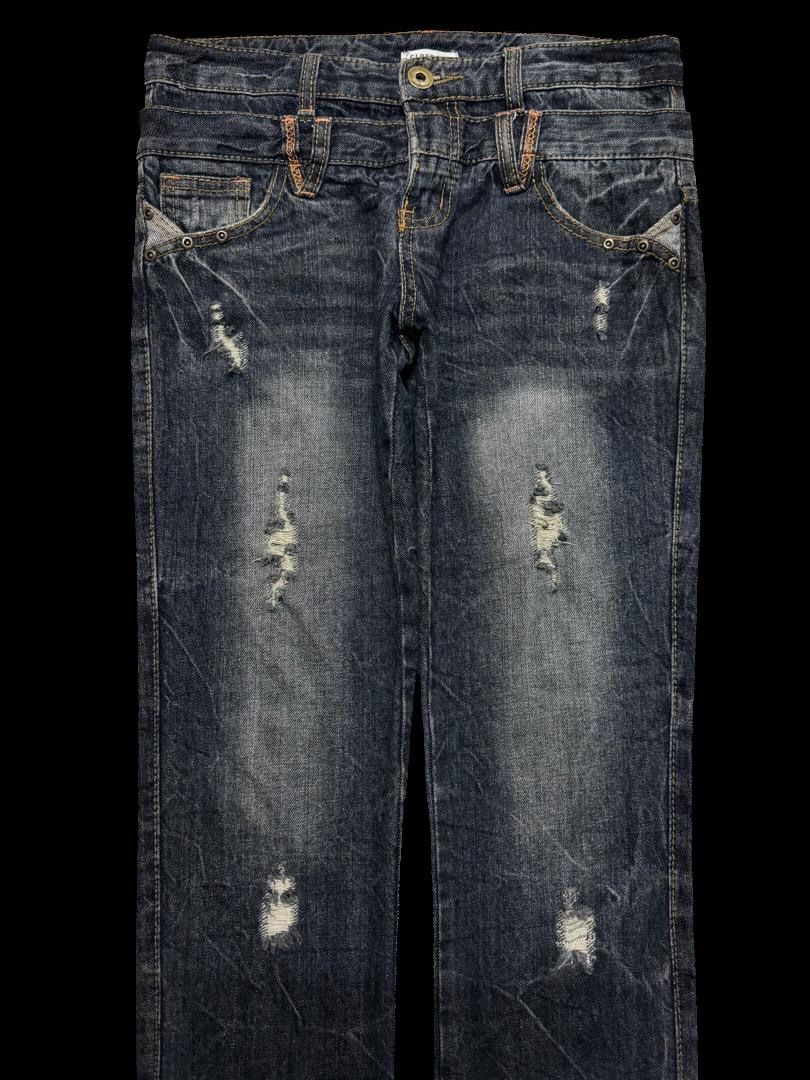 Seditionaries Insane Close Up 🇯🇵 Double Waist Distressed Mudwash Dark Jeans Size US 30 / EU 46 - 3 Thumbnail