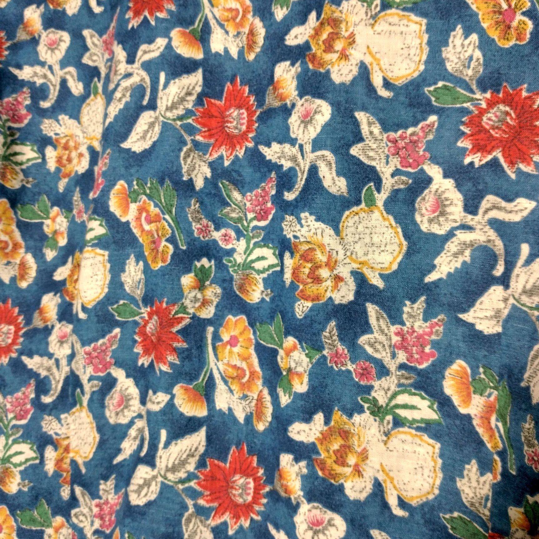 Chaps Chaps Blouse Women 16W Blue Floral Linen Blend Ruffled Button Flutter Sleeve Size XXL / US 16-18 / IT 52-54 - 3 Thumbnail