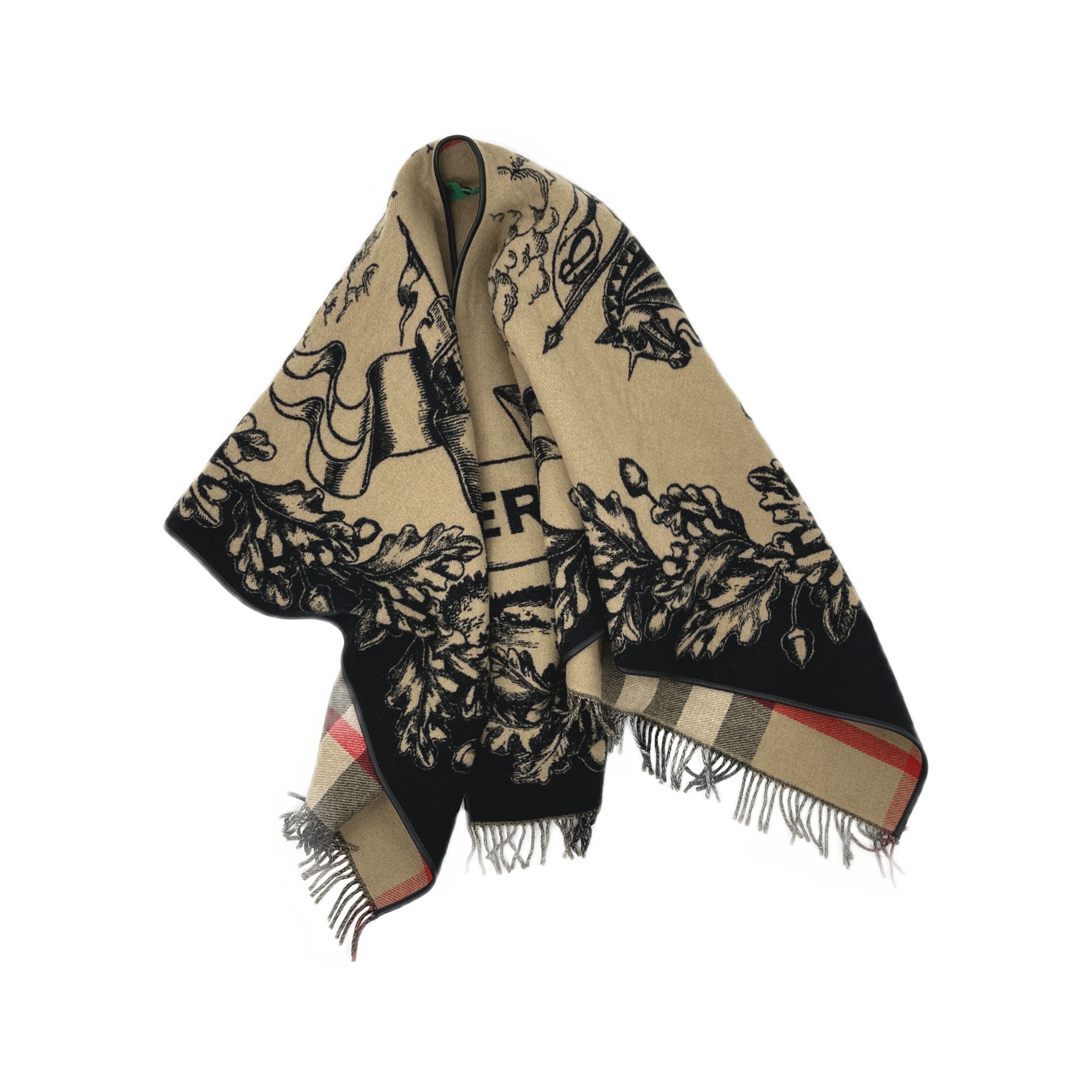 Burberry Burberry Horseferry Print Wool Cape Size One Size Size ONE SIZE - 1 Thumbnail