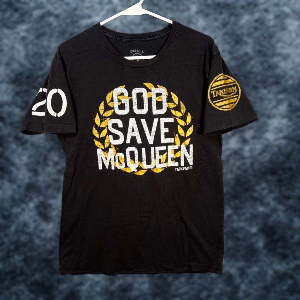 Vintage VINTAGE Tankfarm Mens Small "God Save McQueen" Graphic T Shirt Black 100% Cotton Shirt Adult Mens Small Black God Save McQueen Graphic Tee 90s Mens Size US S / EU 44-46 / 1 - 1 Thumbnail