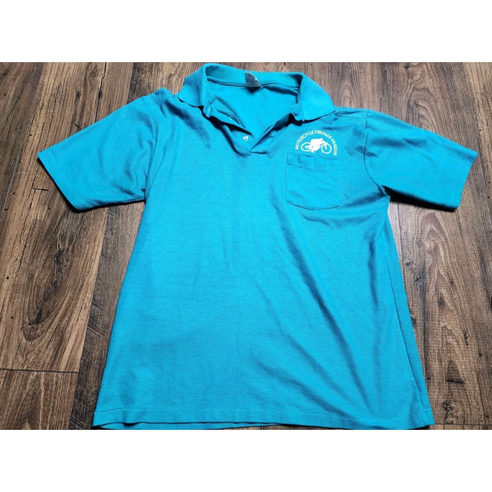 Vintage VINTAGE Swingster Motorcycle Polo Shirt XL Long Sleeve Blue Heritage Museum Westerville Ohio Mens Size US XL / EU 56 / 4 - 2 Thumbnail