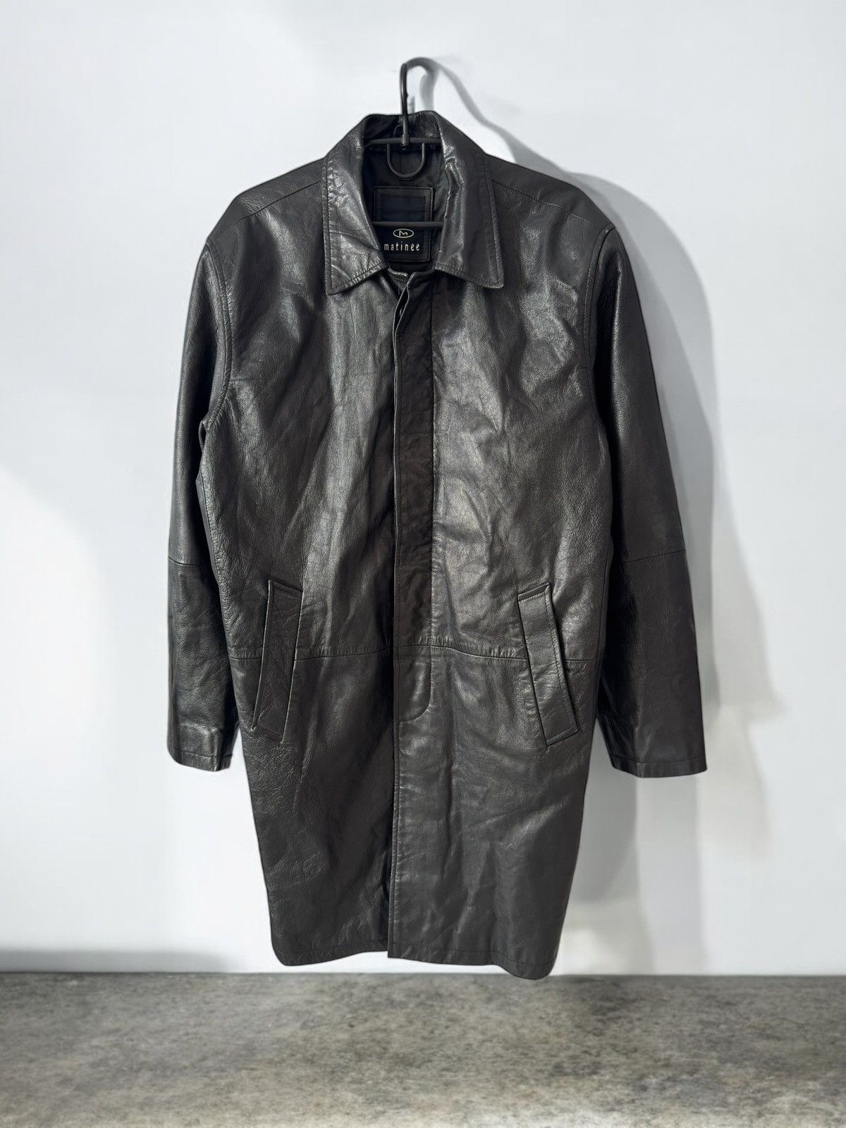 Japanese Brand Vintage Gothic Avant Garde Black Leather Trench Coat Jacket Size US S / EU 44-46 / 1 - 1 Thumbnail