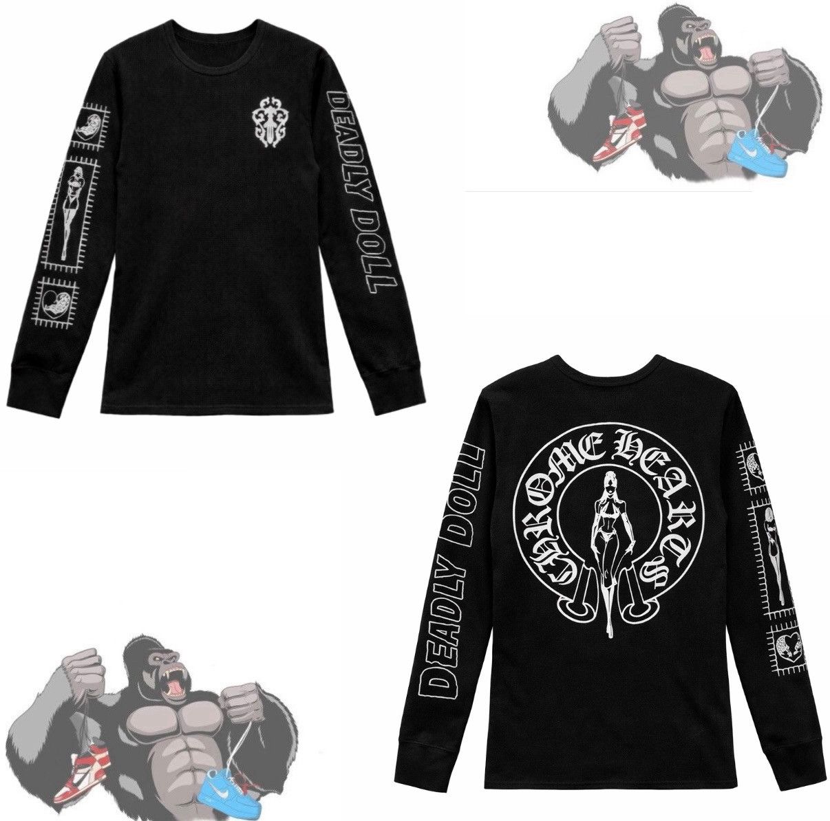 Chrome Hearts Chrome Hearts Deadly Doll Thermal Black | Grailed
