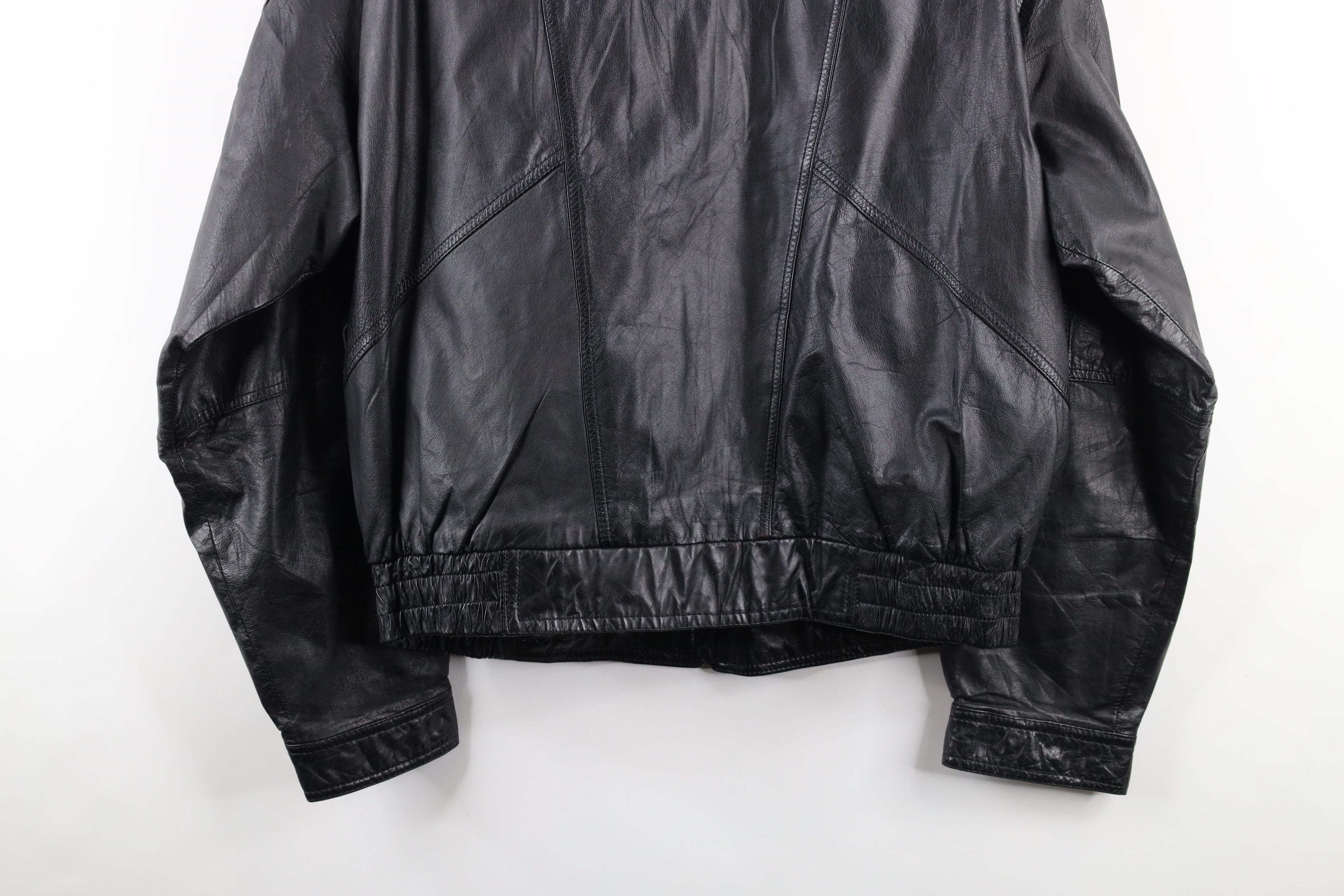 Vintage Vintage 90s Streetwear Leather Full Zip Bomber Jacket Black Size US L / EU 52-54 / 3 - 20 Thumbnail