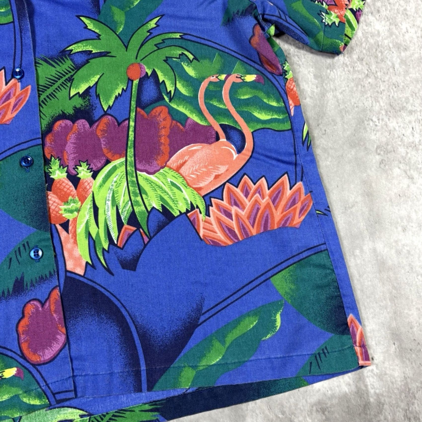 Vintage VINTAGE Cheryl Tiegs Shirt 14 Average Tropical Florida Flamingo Graphic Aop Size XL / US 12-14 / IT 48-50 - 4 Thumbnail