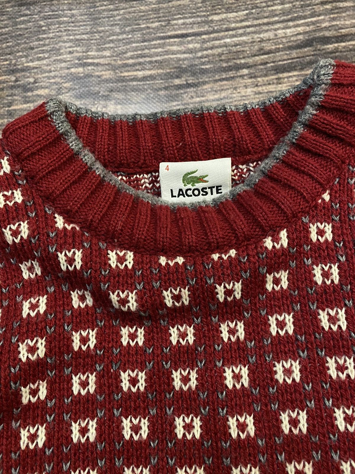 Lacoste × Vintage 🔥Lacoste knitted oversized vintage sweater Size US L / EU 52-54 / 3 - 4 Thumbnail