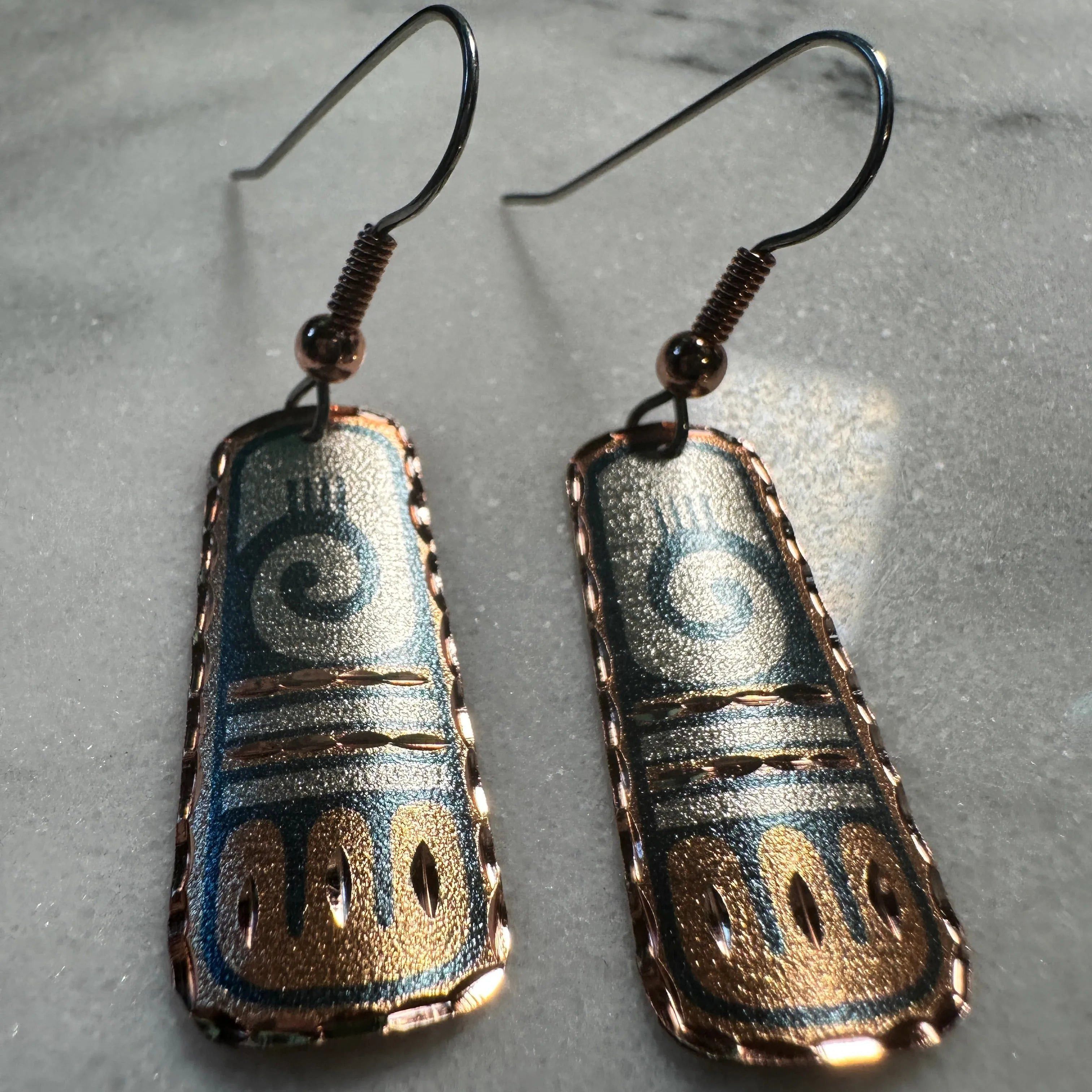 Other Handcrafted Boho Native American Earrings, Copper Wire Drop Size ONE SIZE - 3 Thumbnail