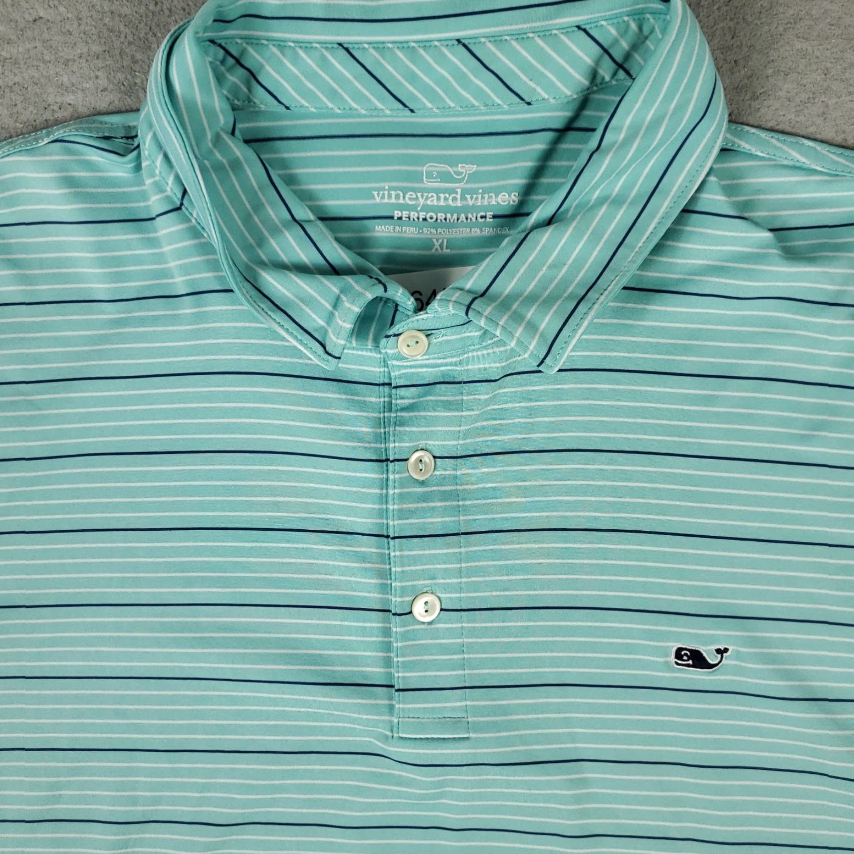 Vineyard Vines VINEYARD VINES Polo Shirt Mens XL Turquoise Striped Fort Lauderdale Golf Size US XL / EU 56 / 4 - 2 Thumbnail