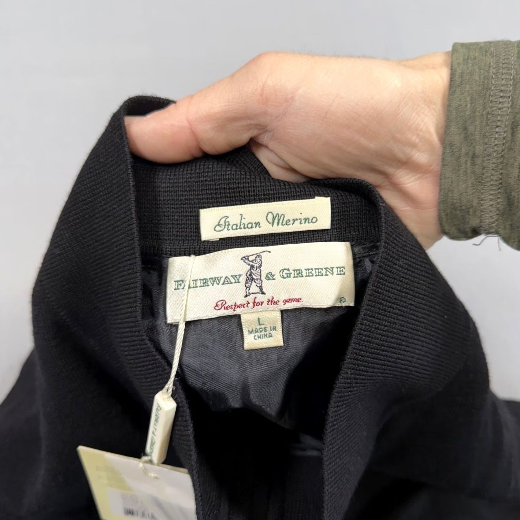 Vintage Fairway & Greene Sweater Vest Mens L Black 1/4 Zip Mock Neck Golf EZGO Size US L / EU 52-54 / 3 - 6 Thumbnail