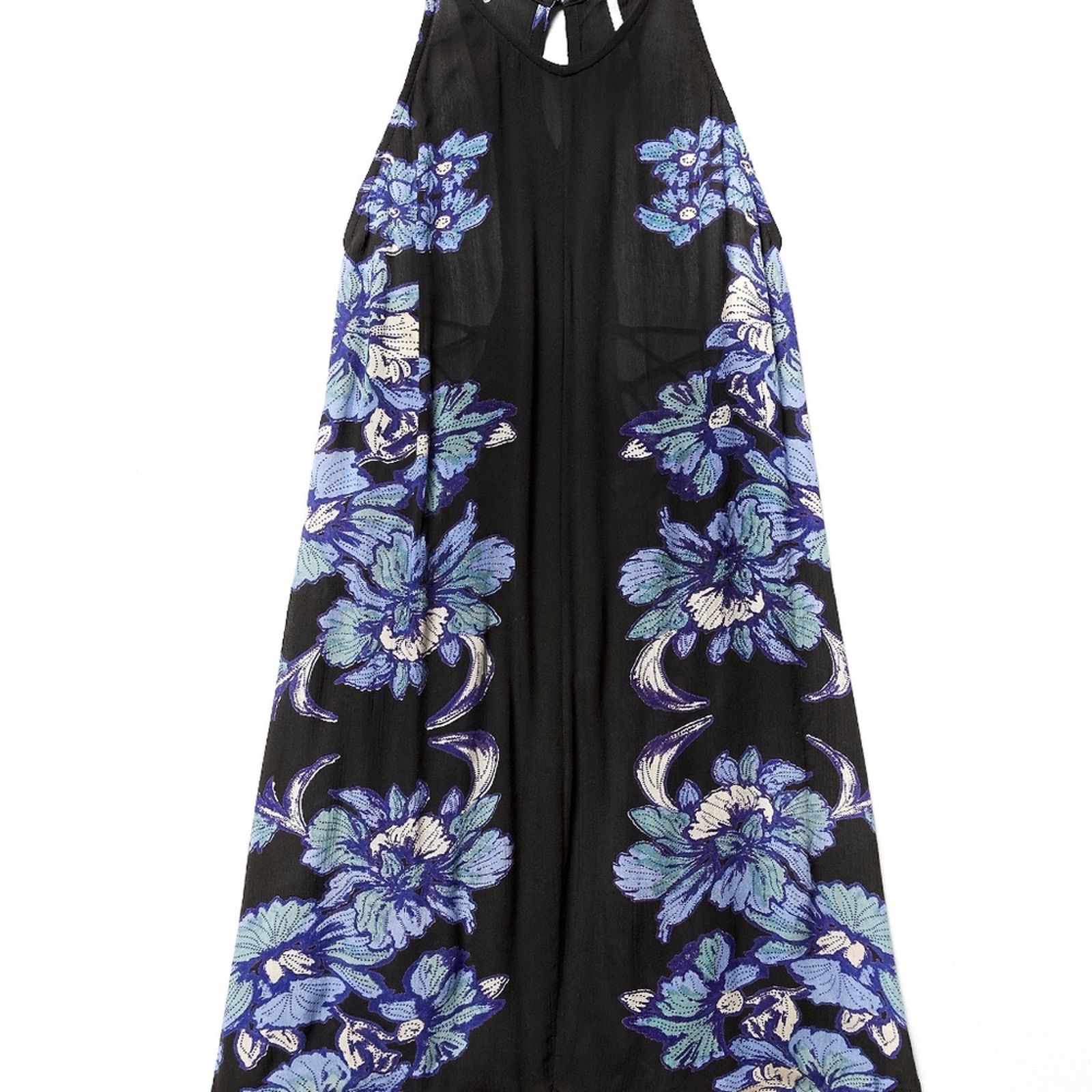 Free People Free People Paint the Sun Black Floral Slip Dress S Size S / US 4 / IT 40 - 6 Thumbnail
