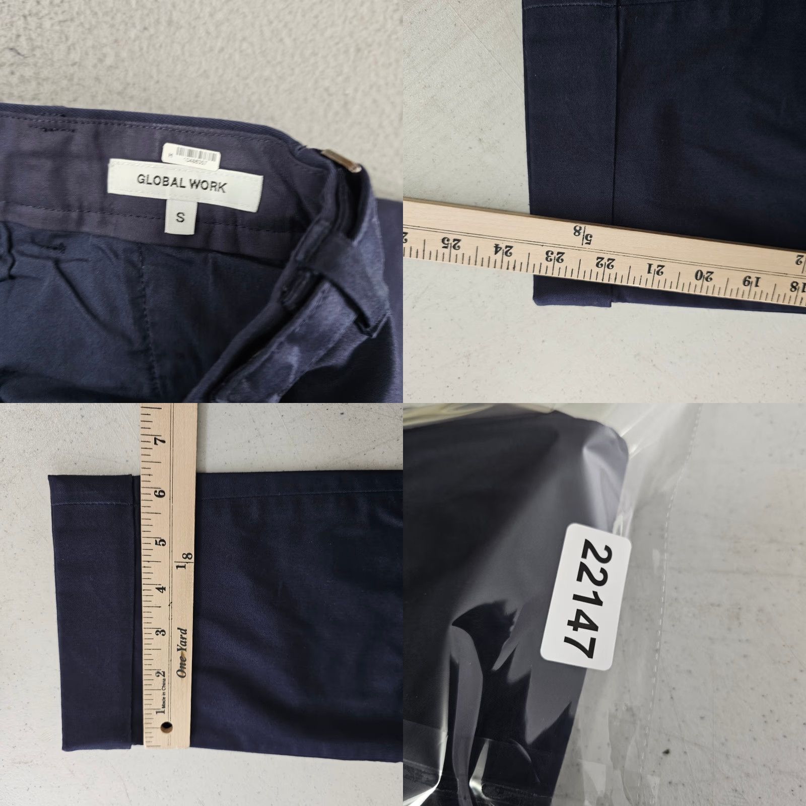 Vintage GLOBAL WORK Pants Mens 30 Blue Cropped Rolled Cuffed Flat Front Side Belts Pants Regular Straight Vintage: No Size US 30 / EU 46 - 8 Thumbnail
