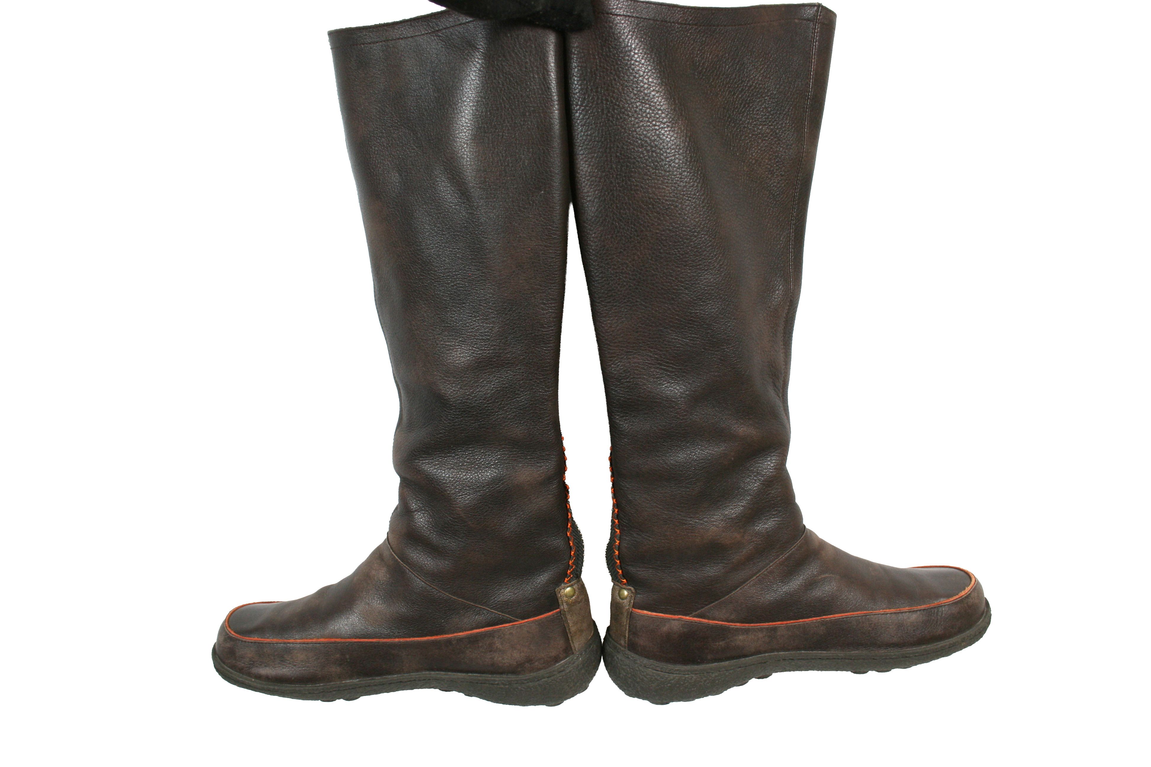 Camper Y2K Moto Boxing Knee High Leather Boots Vintage Size US 7 / IT 37 - 10 Thumbnail