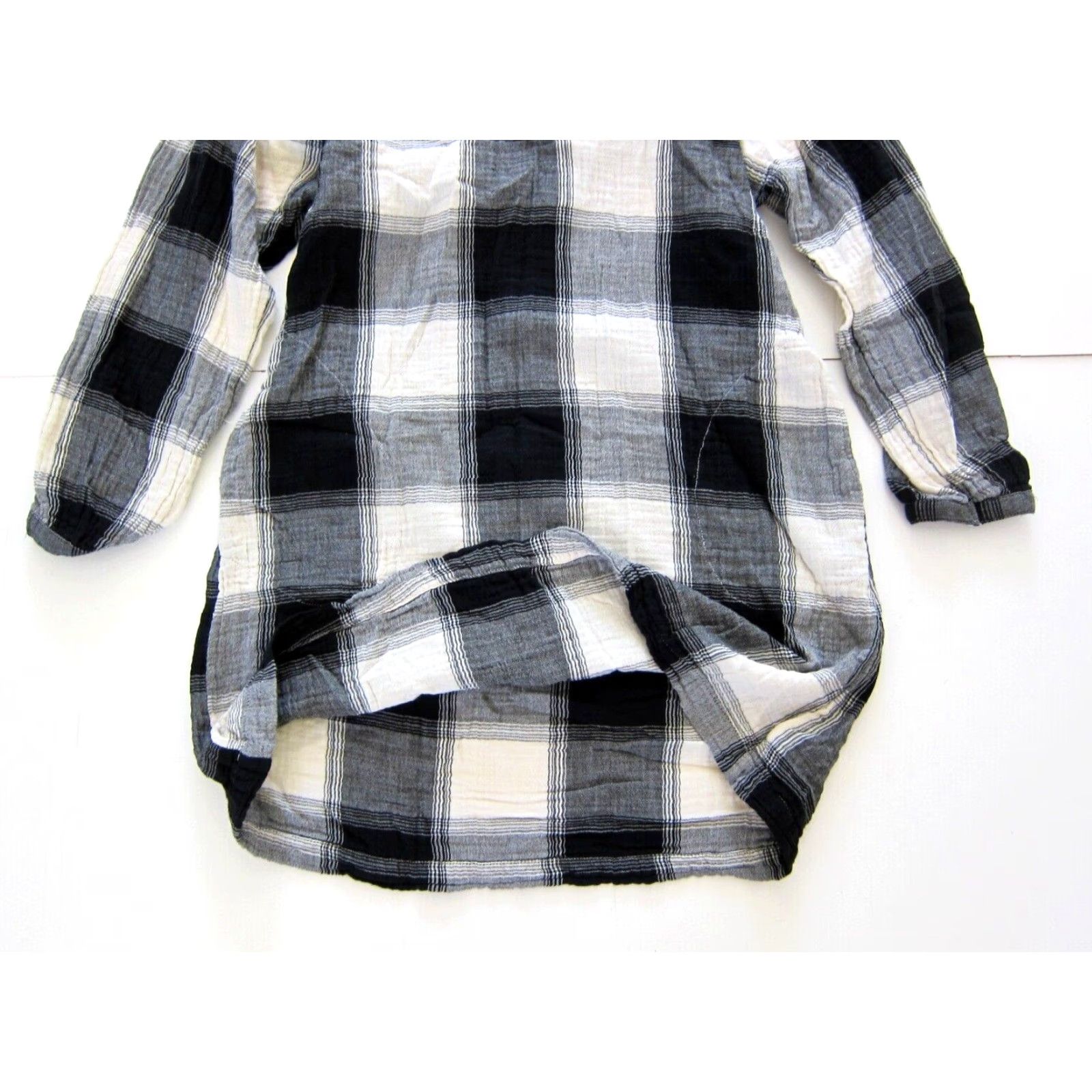 Old Navy Old Navy Cotton Gauze Black White Plaid Pocket Tunic Dress S Size M / US 6-8 / IT 42-44 - 8 Thumbnail
