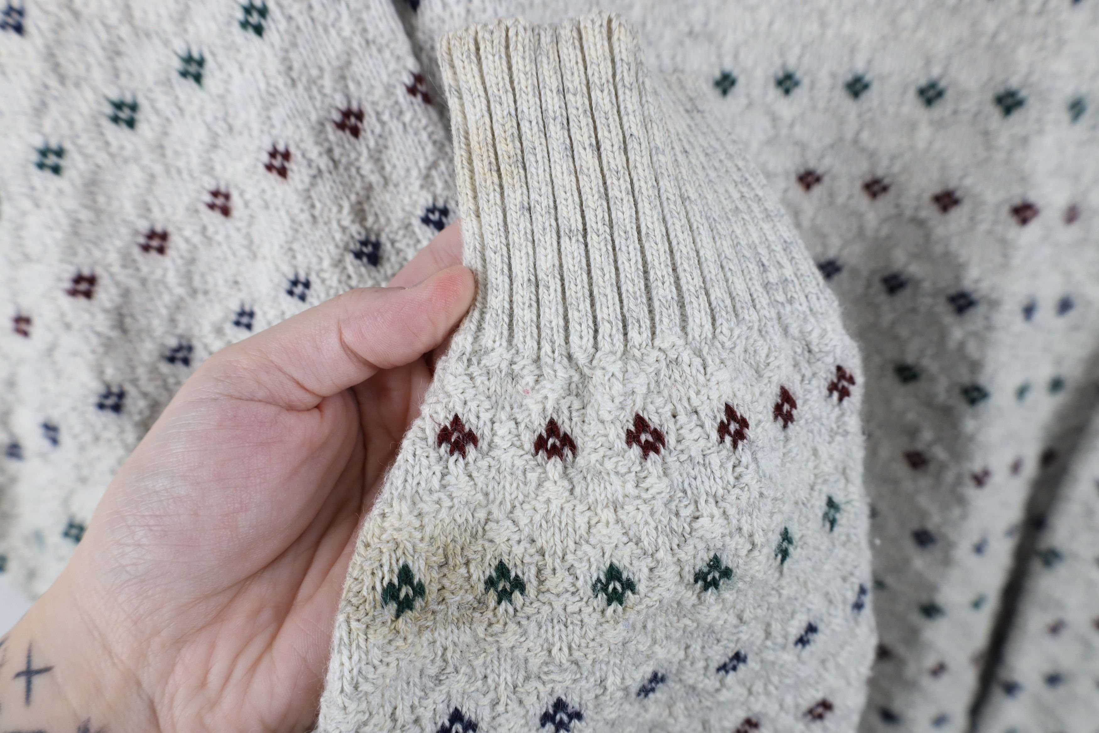 Vintage Vintage 90s Streetwear Rainbow Textured Knit Dad Sweater Size US XL / EU 56 / 4 - 4 Thumbnail