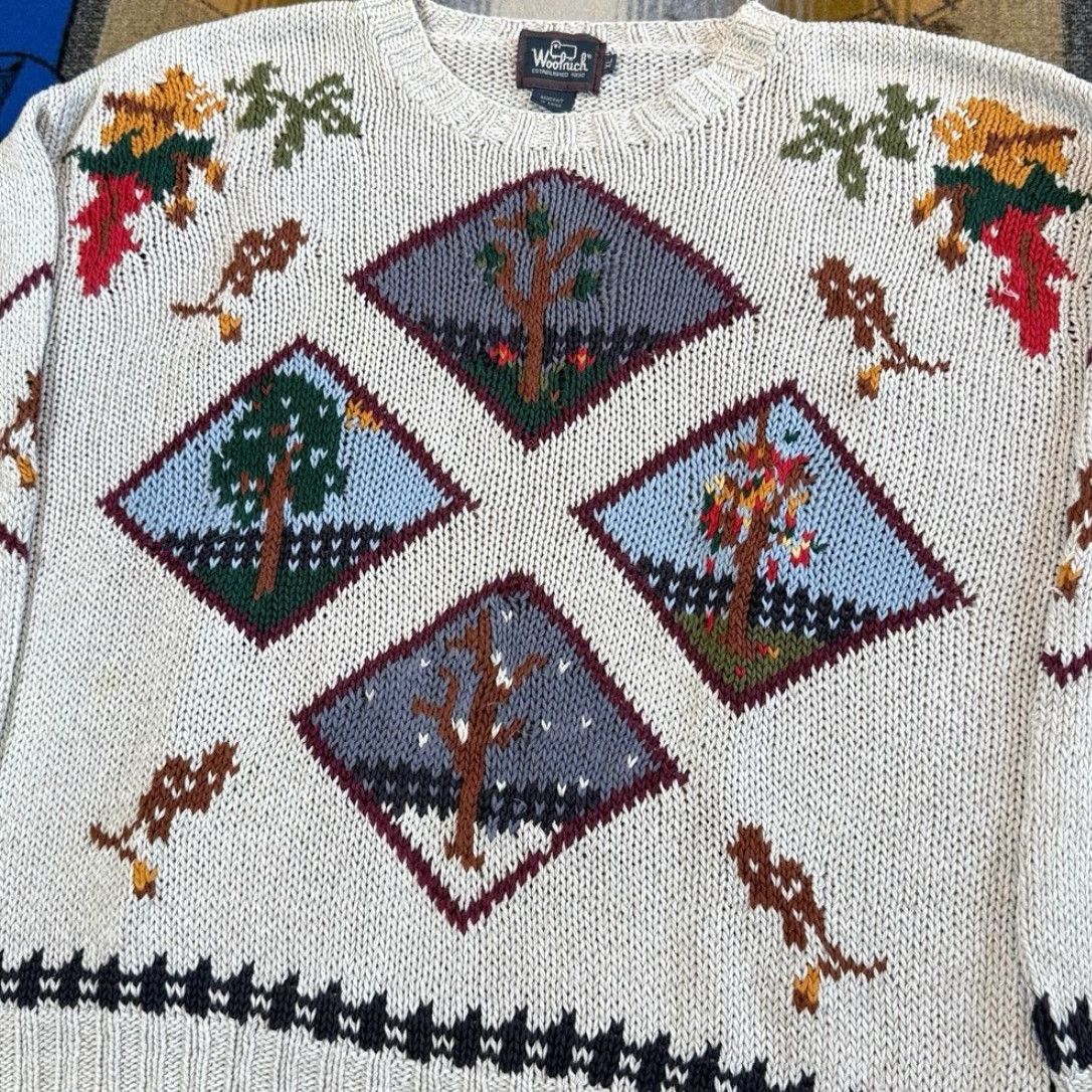 Vintage VINTAGE Woolrich Pullover Shirt Women XL Beige 90s Nature Winter Fall Spring Long Sleeve Knitted Seasonal Casual Mens/Womens Size XL / US 12-14 / IT 48-50 - 5 Thumbnail