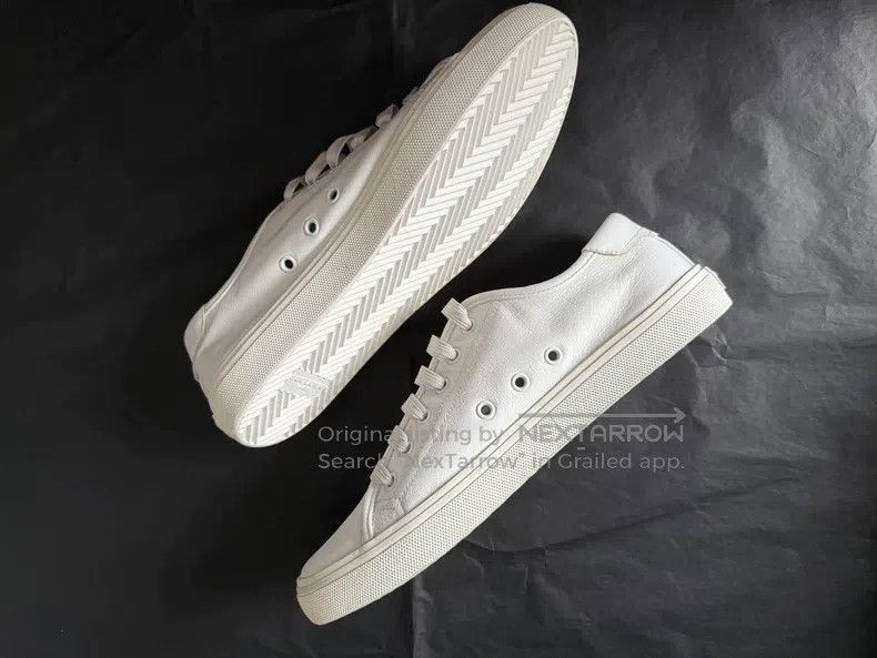 Saint Laurent Paris Saint Laurent Paris Leather White Shoes with Letter Graffi Size US 7 / EU 40 - 2 Thumbnail