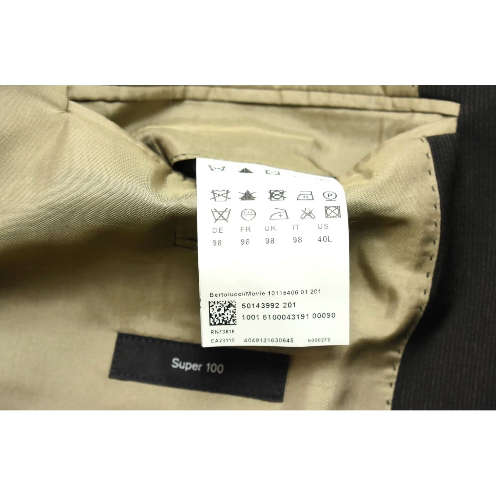Hugo Boss HUGO BOSS Black Label Super 100 Bertolucci/Movie Blazer Men US 40L Wool Blazer Mens Wool Solid Notch Lapel Long Sleeve 40L Grey Size 40R - 6 Thumbnail