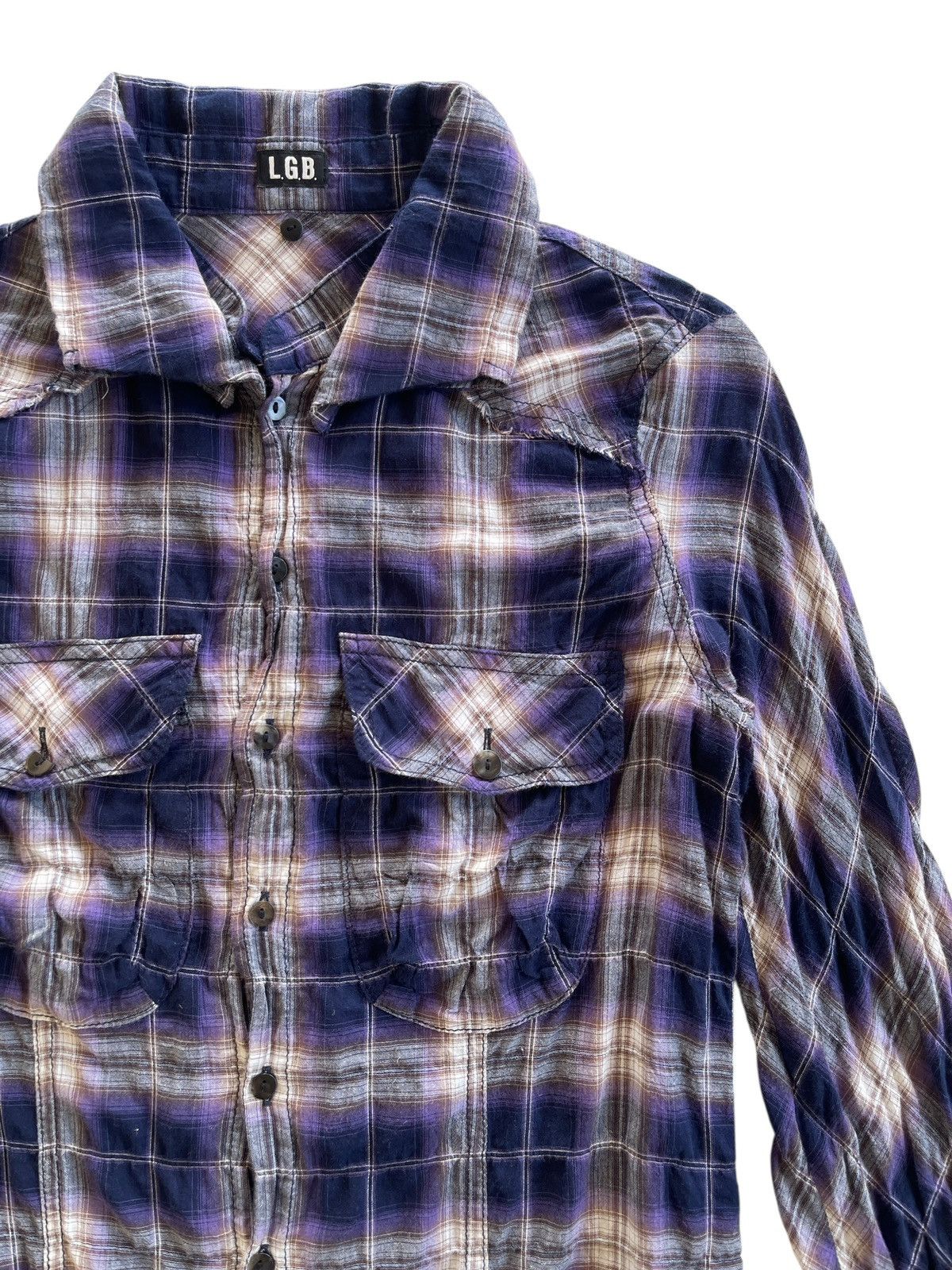 Le Grande Bleu (L.G.B.) Le Grande Bleu Rockabilly Shadow Fringes Flannel Shirt Size US S / EU 44-46 / 1 - 7 Thumbnail