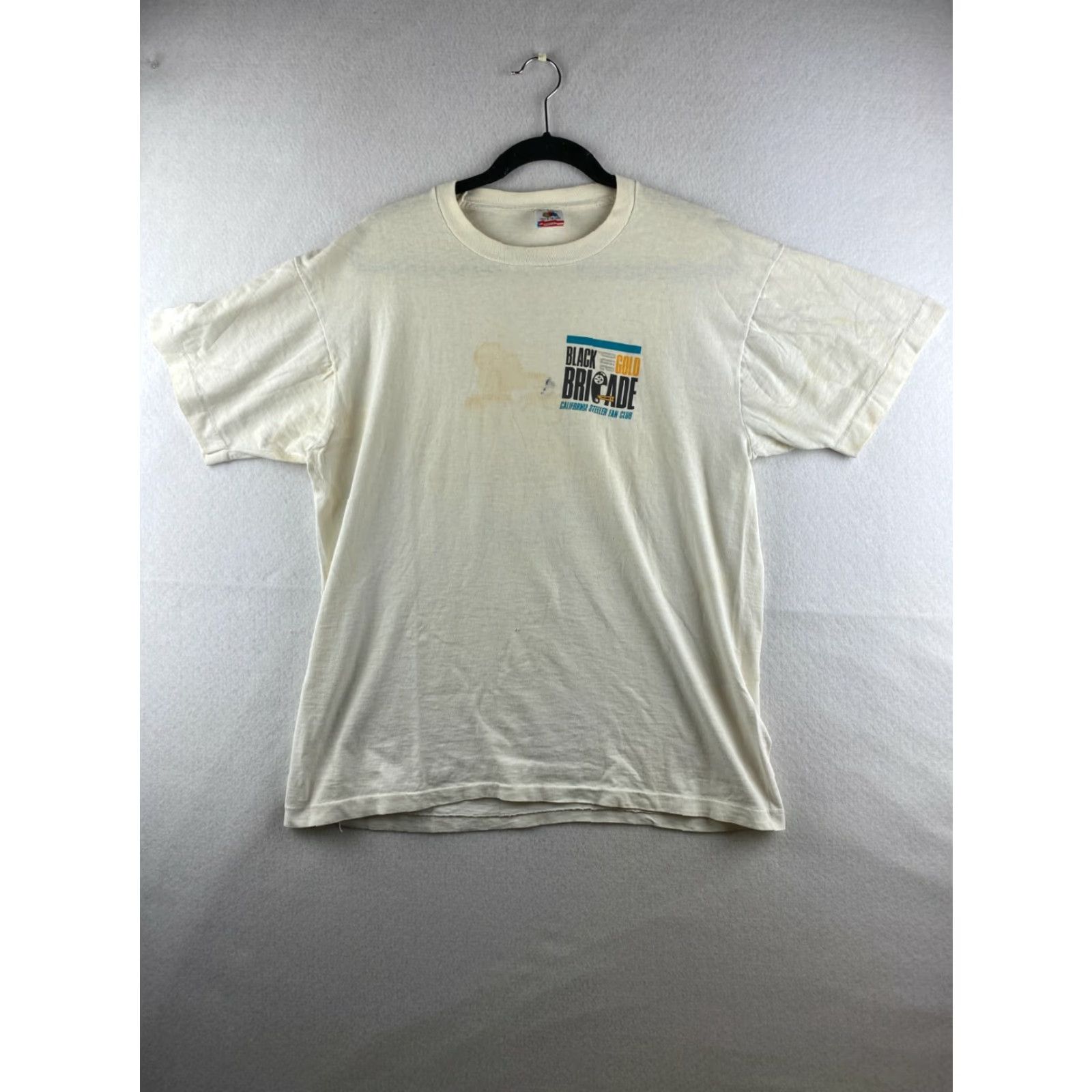 Fruit Of The Loom VINTAGE Pittsburgh Steelers Shirt Mens XL USA Made Single Stitch Double Side 90s Size US XL / EU 56 / 4 - 2 Thumbnail