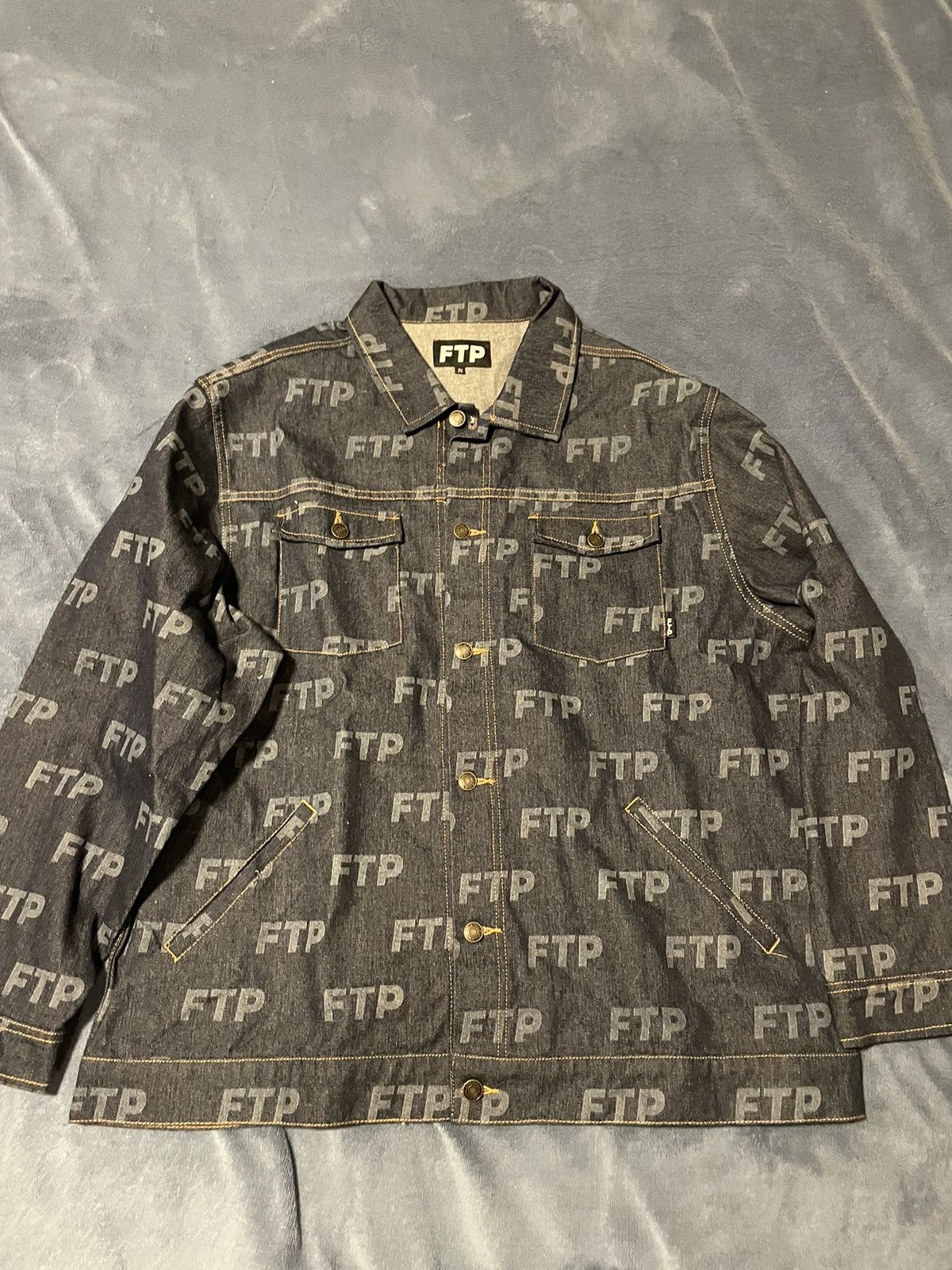 Fuck The Population Ftp all-over indigo jacket bleu Size US XXL / EU 58 / 5 - 1 Thumbnail