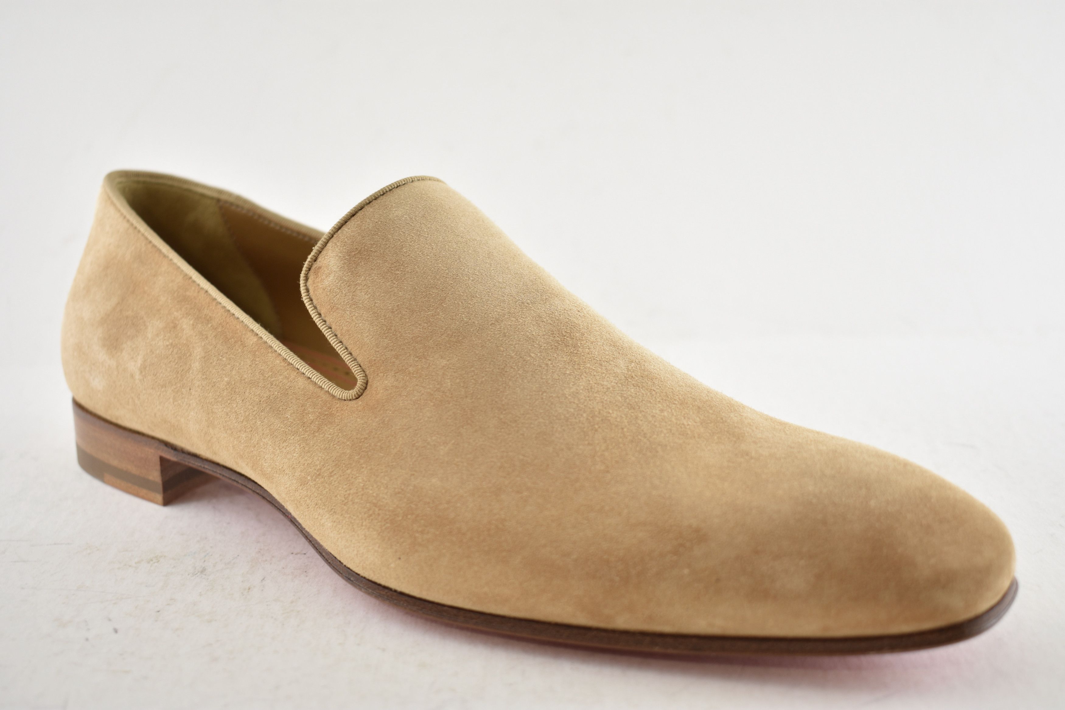 Christian Louboutin Mens Dandelion Flat Lionne Beige Suede Dress Loafer 44 11 Size US 11 / EU 44 - 5 Thumbnail