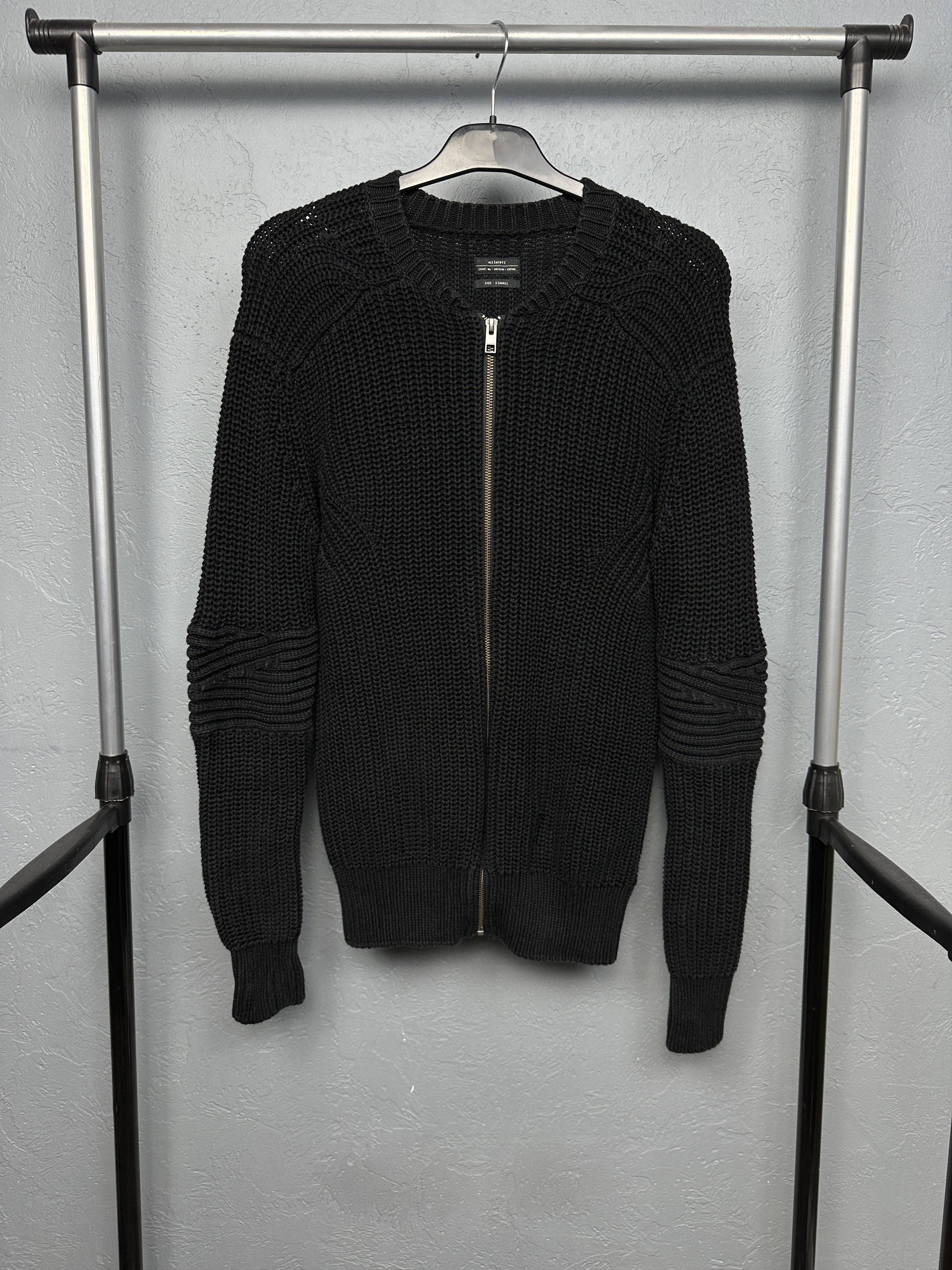 Allsaints Allsaints Mens Moat Knit Bomber Sweater Size US XS / EU 42 / 0 - 1 Thumbnail