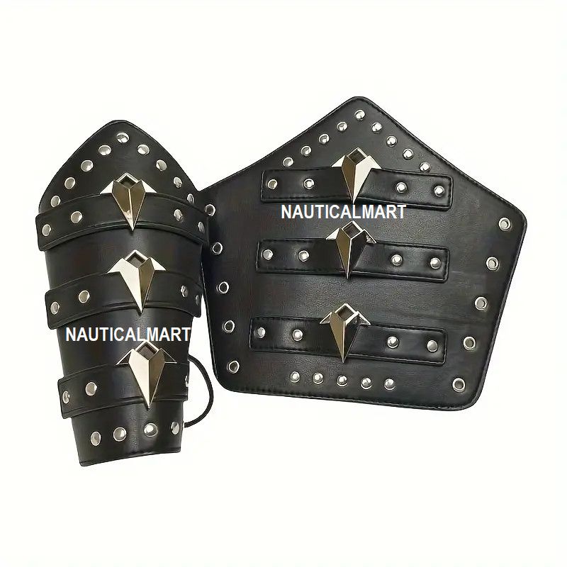 Other Medieval Knight Faux Leather Arm Guards Size ONE SIZE - 5 Thumbnail