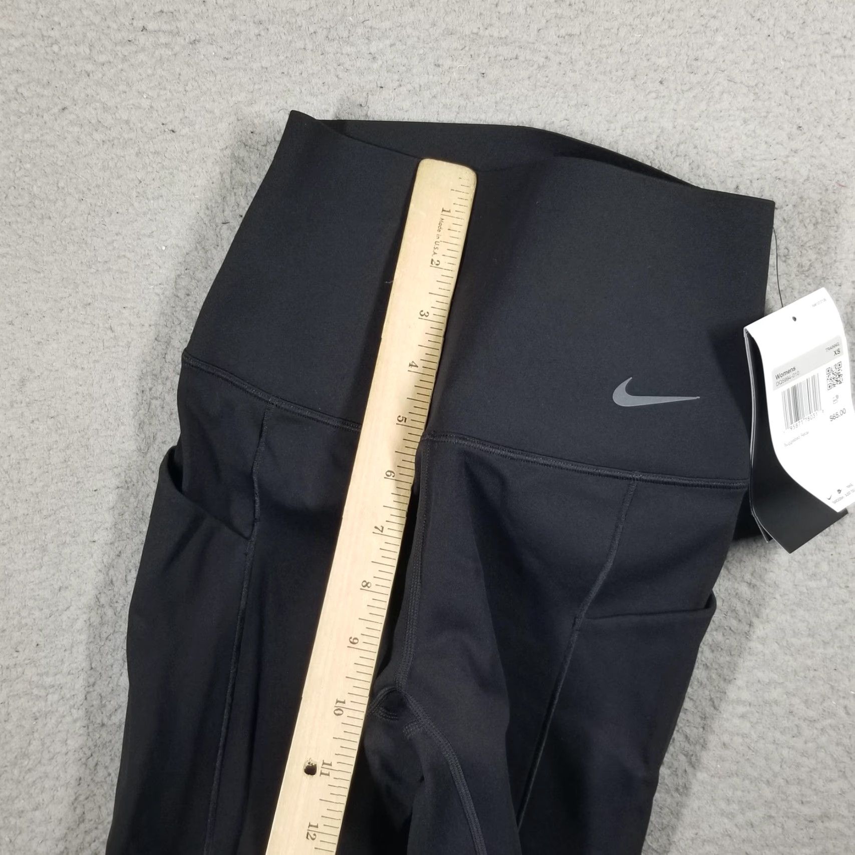 Nike Nike Universa Dri-FIT Training Shorts Women XS Black High Waist Pockets Biker Running & Gym Size 26" / US 2 / IT 38 - 6 Thumbnail