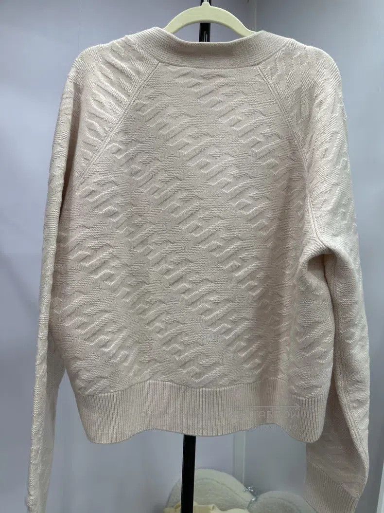 Hermes Hermes Pale Pink Dark Patterned Logo Cardigan Size S / US 4 / IT 40 - 2 Thumbnail