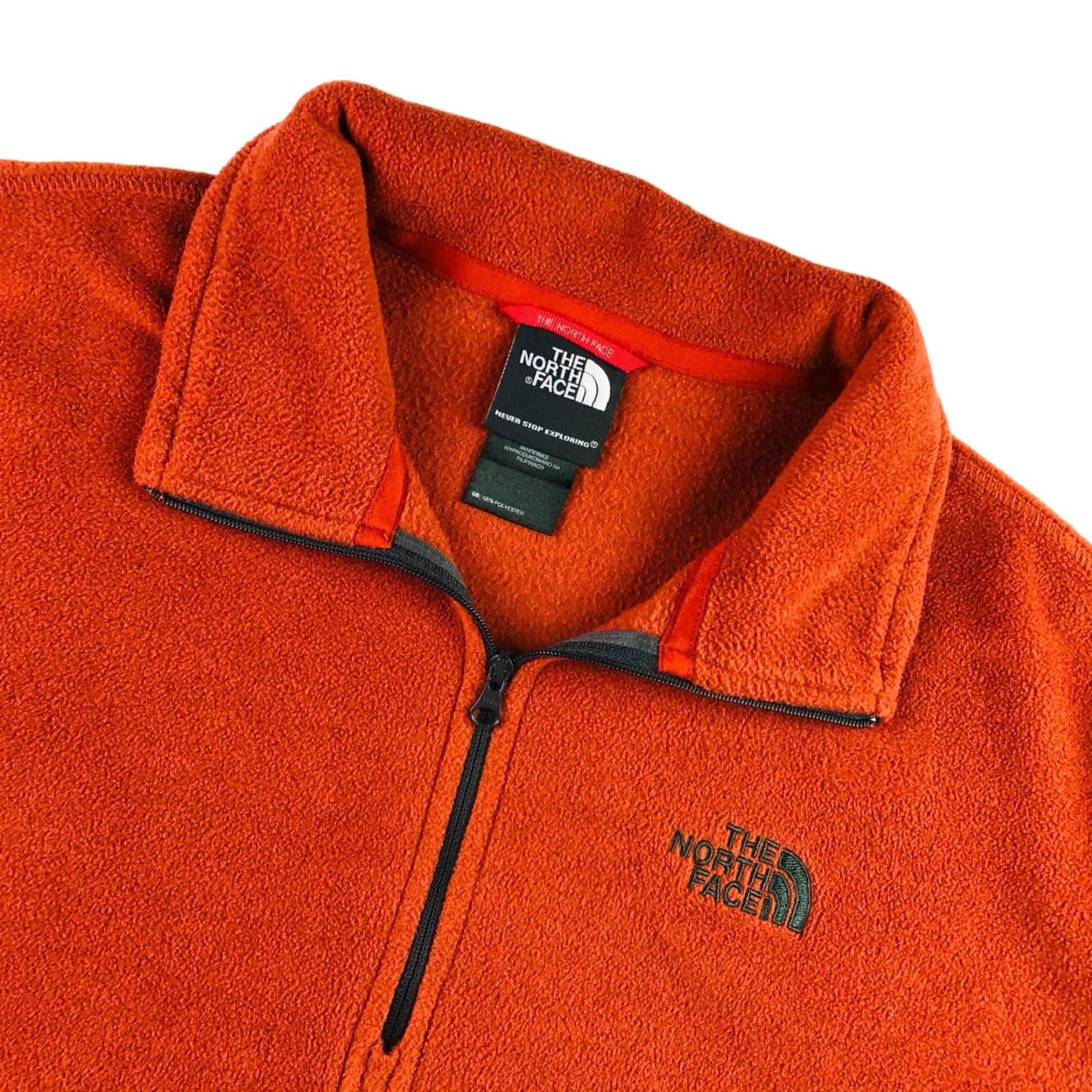 The North Face The North Face Men's Base Pullover Jacket Orange 1/4 Zip Medium Regular Fleece Polyester Activewear Size US M / EU 48-50 / 2 - 2 Thumbnail