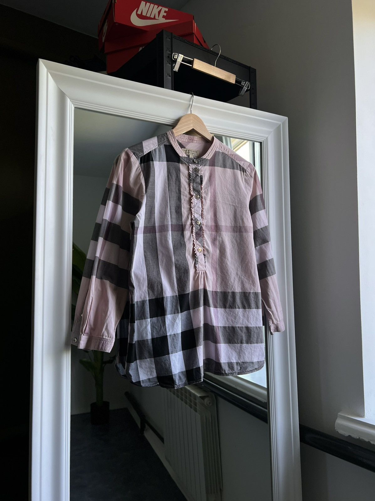 Burberry Burberry Pink House Check Cotton Shirt Grandad Collar Size M Size M / US 6-8 / IT 42-44 - 7 Thumbnail