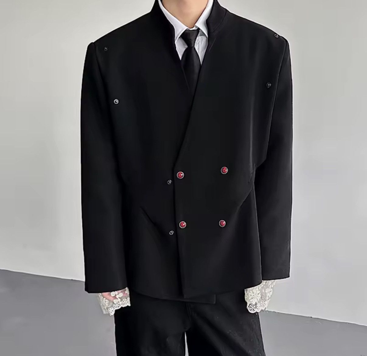 Japanese Brand Japanese Designer Patchwork V Collar Blazer Jacket Size US L / EU 52-54 / 3 - 3 Thumbnail