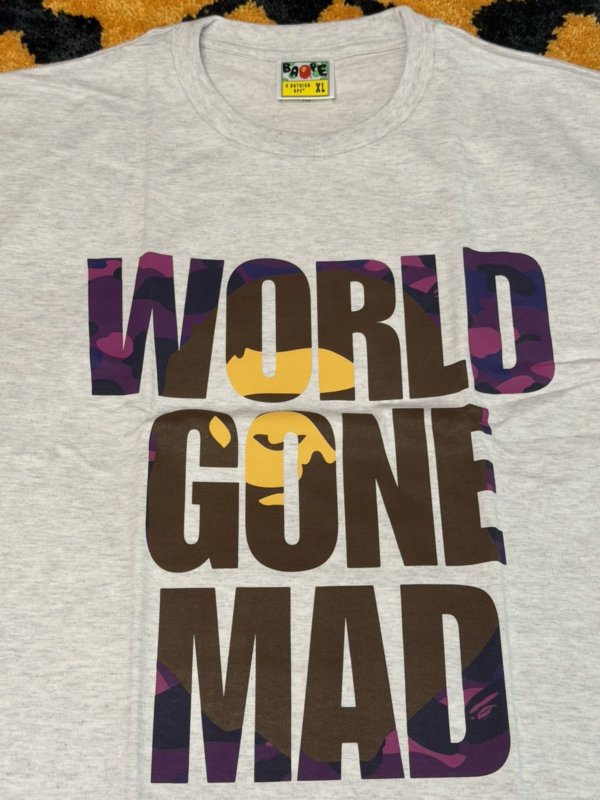 Bape WGM Grey Tee with Purple Camo Size XL