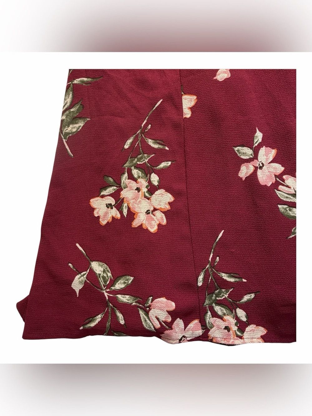 Lulus September Sunsets Burgundy Floral V-neck Wrap Maxi Dress Size S / US 4 / IT 40 - 8 Thumbnail