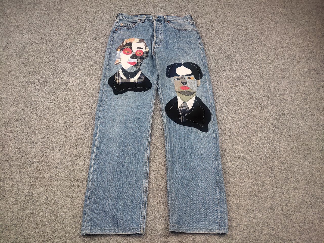 Levi's Vintage 90's Levis 501 Sashiko Patchwork Face Jeans watanabe Size US 33 - 3 Thumbnail