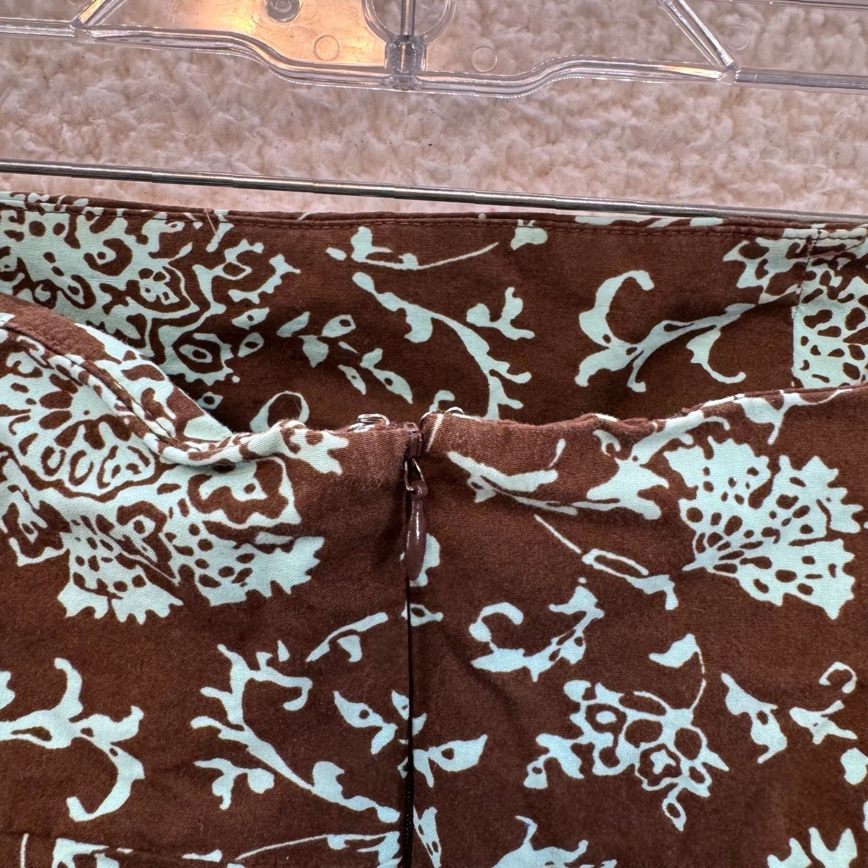 Gap VINTAGE Gap Midi Dress 10 Brown Blue Floral Strapless A-Line Fairy Grunge Dress Ladies Size L / US 10 / IT 46 - 4 Thumbnail