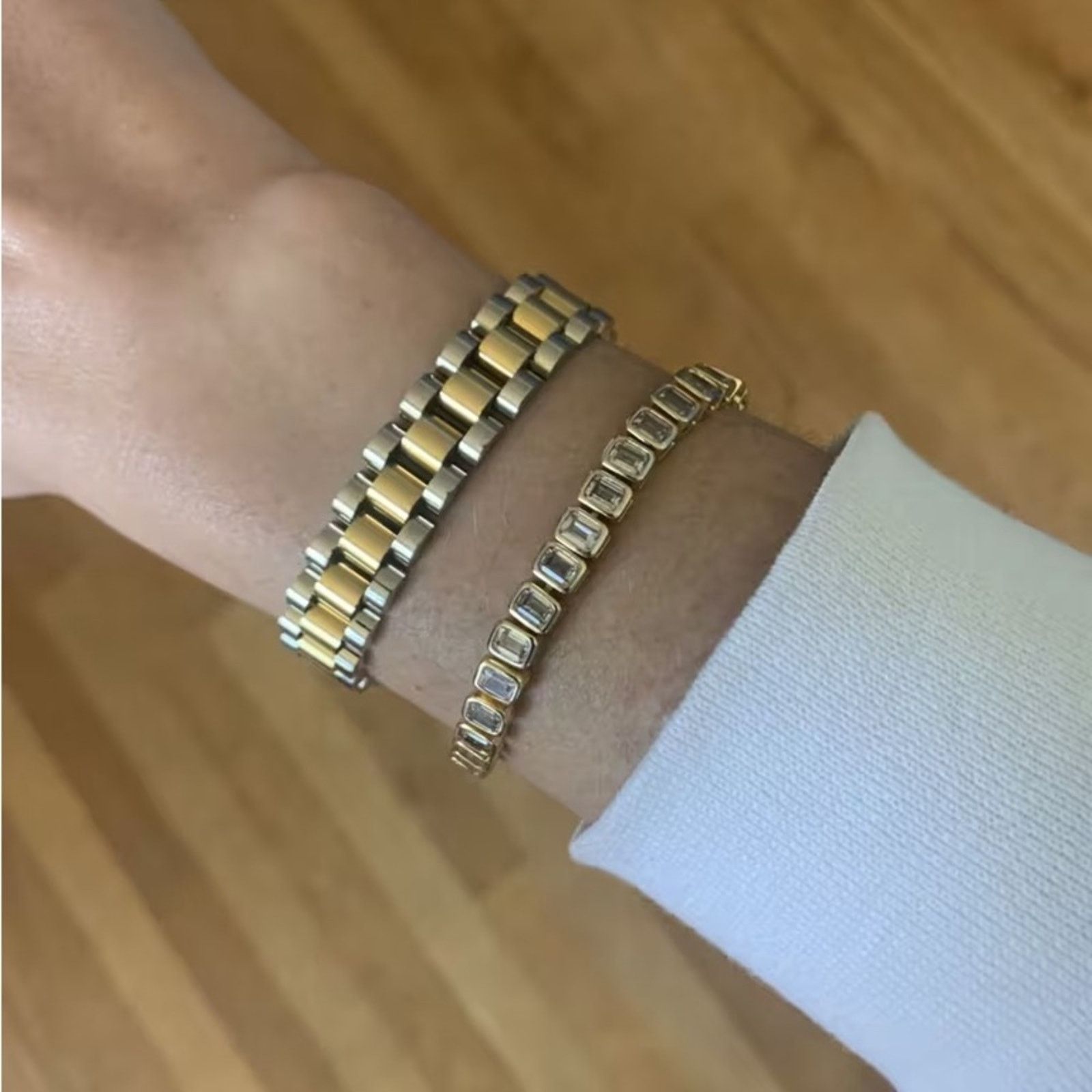 Luv Aj Luv AJ Two-Toned Timepiece Bracelet Gold & Silver (item #057 Size ONE SIZE - 9 Thumbnail