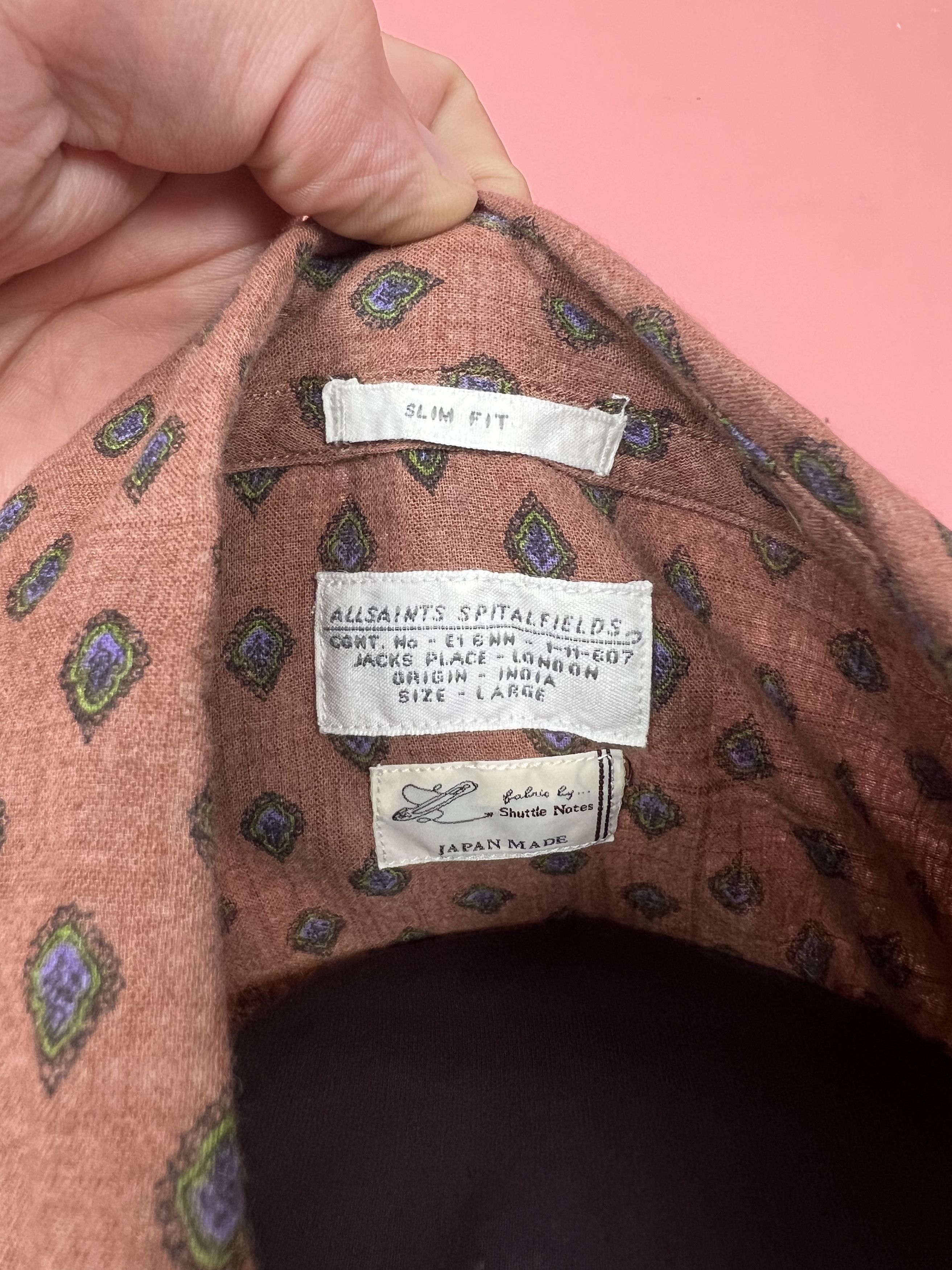 Allsaints Allsaints shirt printed streewtear casual Size US L / EU 52-54 / 3 - 6 Thumbnail