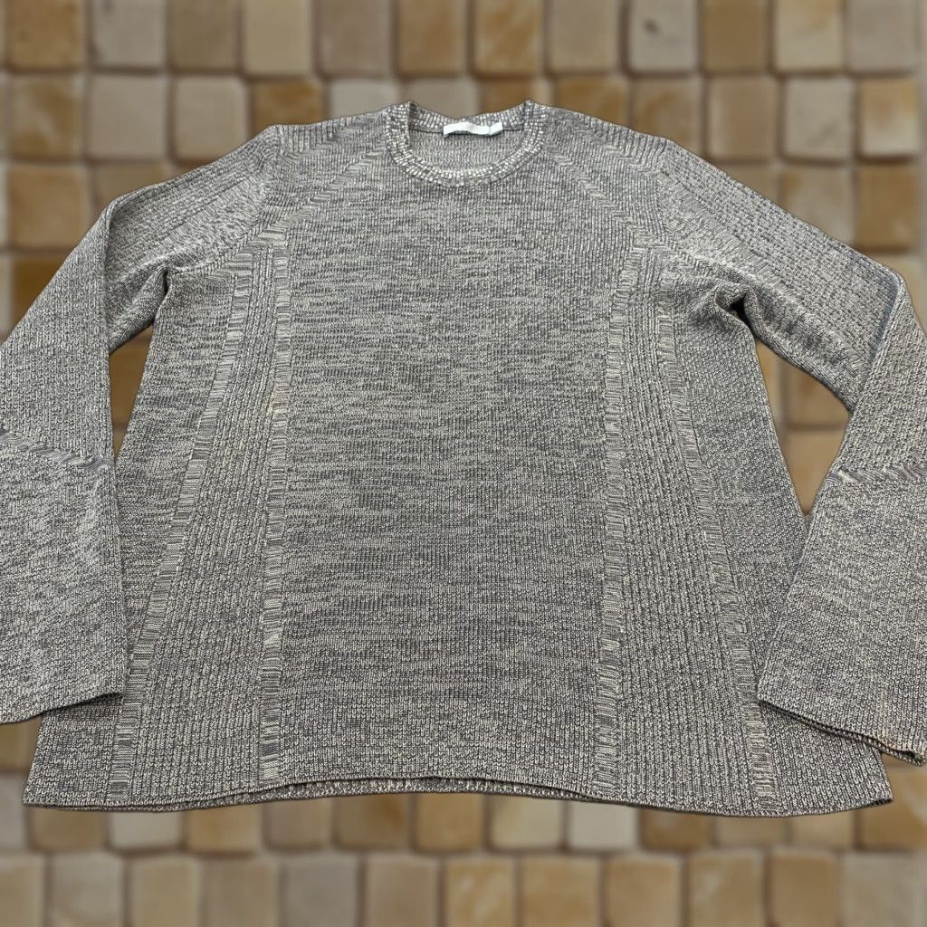 Vince Vince Sweater Womens Large Gray Marled Cotton Blend Crewneck Knit Pullover Size L / US 10 / IT 46 - 1 Thumbnail