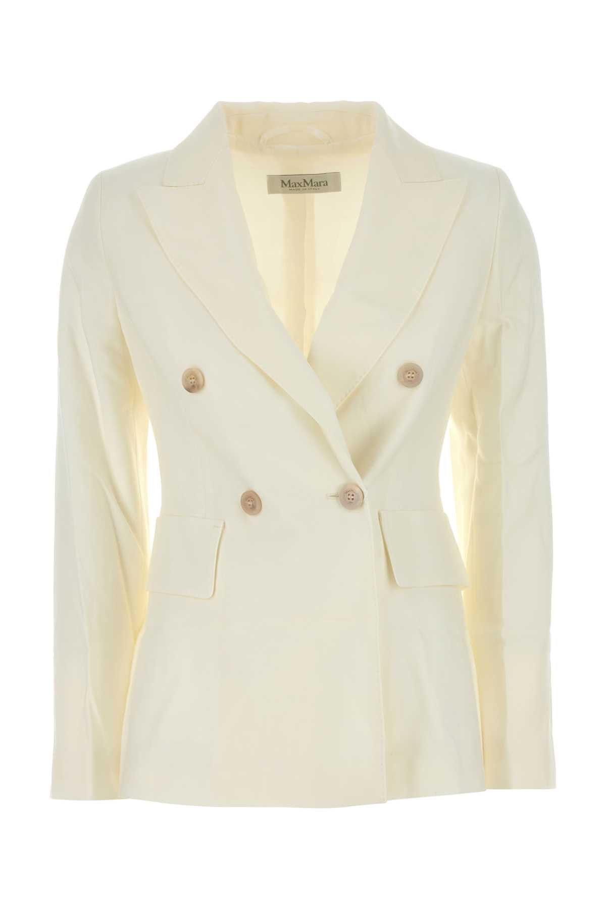 【関税&送料込】Max Mara Ivory Wool Osanna Blazer MAX MARA Osanna double-breasted wool-twill blazer | NET-A-PORTER