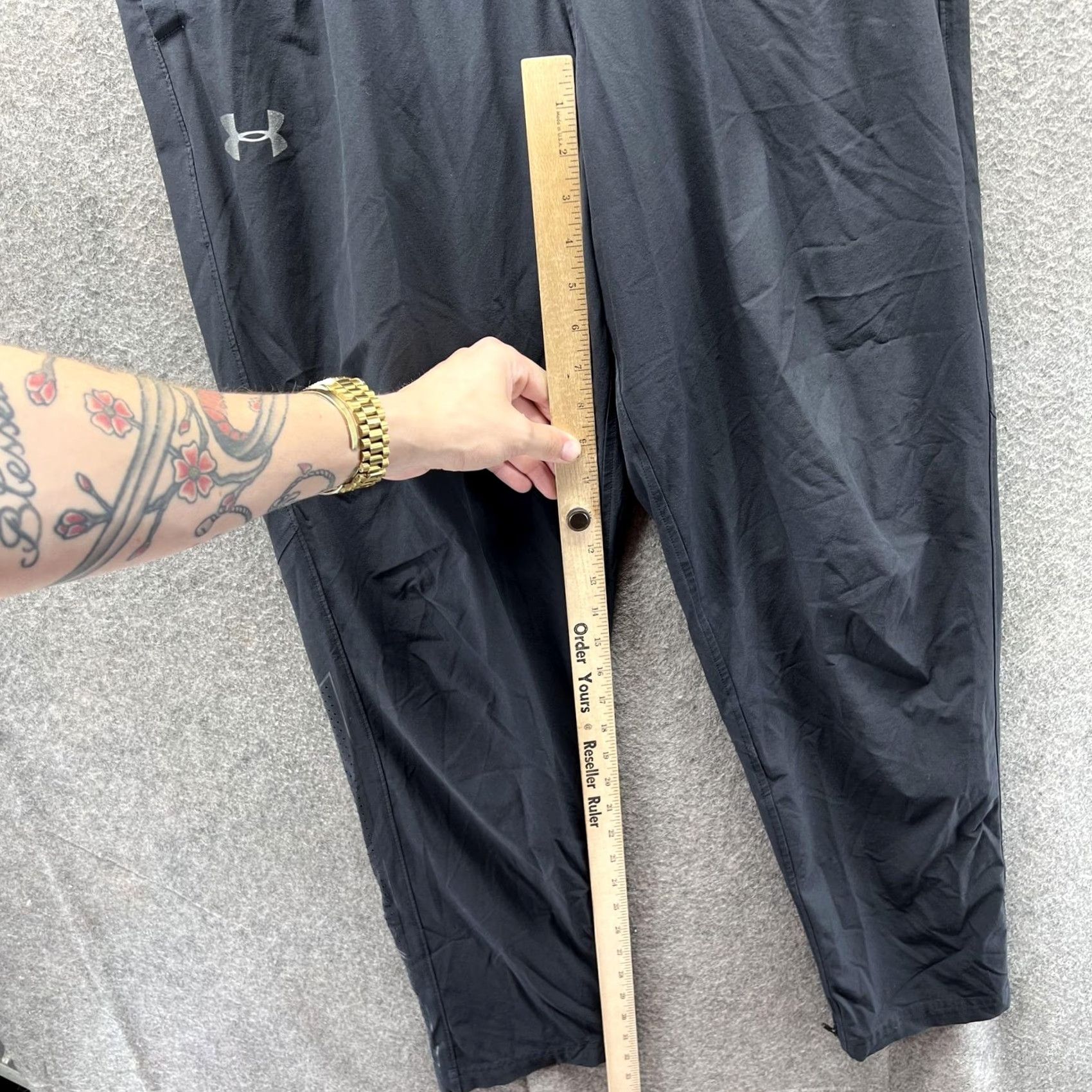 Under Armour Under Armour Pants Mens Large Black HeatGear Fitted Track Running Athletic Size US 33 - 5 Thumbnail