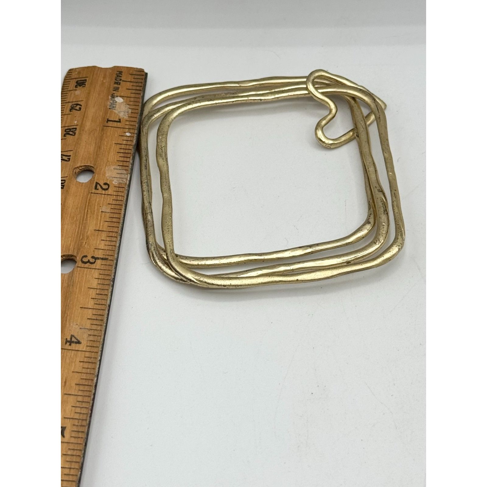Other Gold square bangle heart bracelet set Size ONE SIZE - 4 Thumbnail