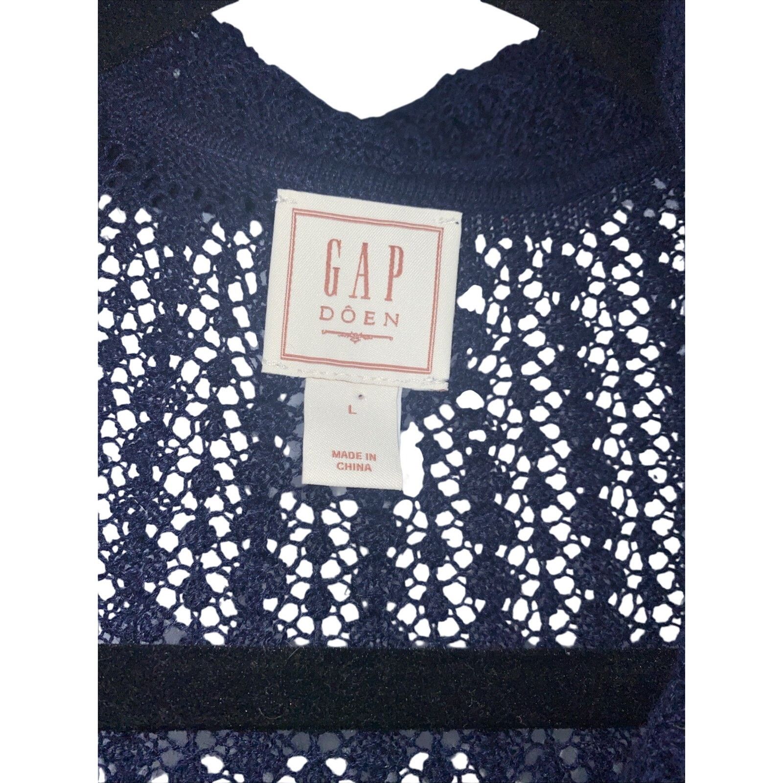 Gap GAP x DOEN Navy Blue Linen Blend Cardigan Size Large Size L / US 10 / IT 46 - 4 Thumbnail