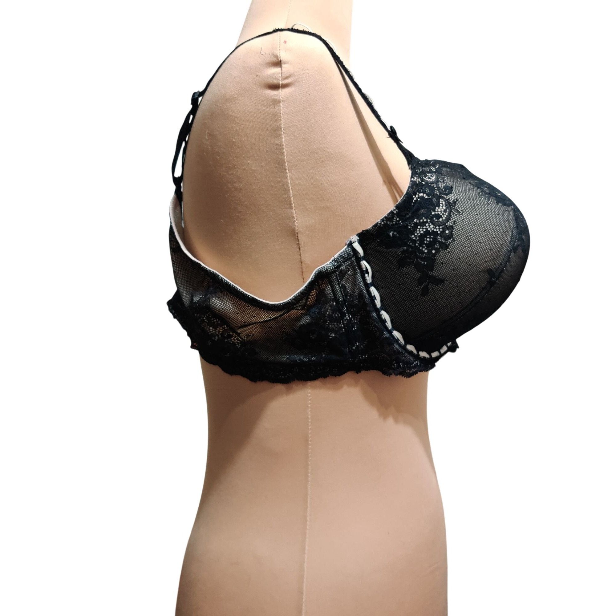 Torrid Torrid 44C Black Lace Underwire Bra Plus Size Pinup Gothic L Size ONE SIZE - 5 Thumbnail