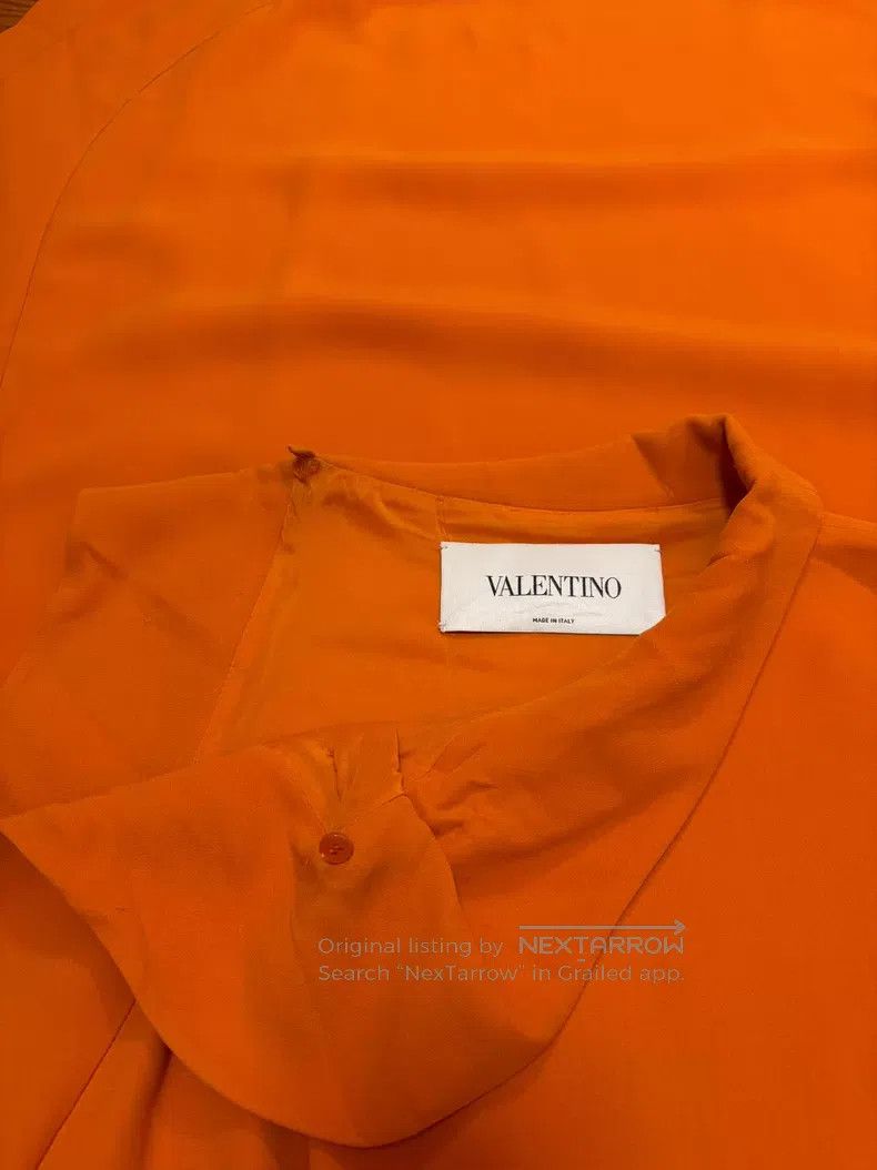 Valentino Valentino Orange silk ruffled long dress Size S / US 4 / IT 40 - 7 Thumbnail